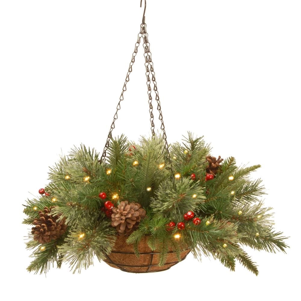National Tree Company 20-in Greenery Ball Battery-operated ...