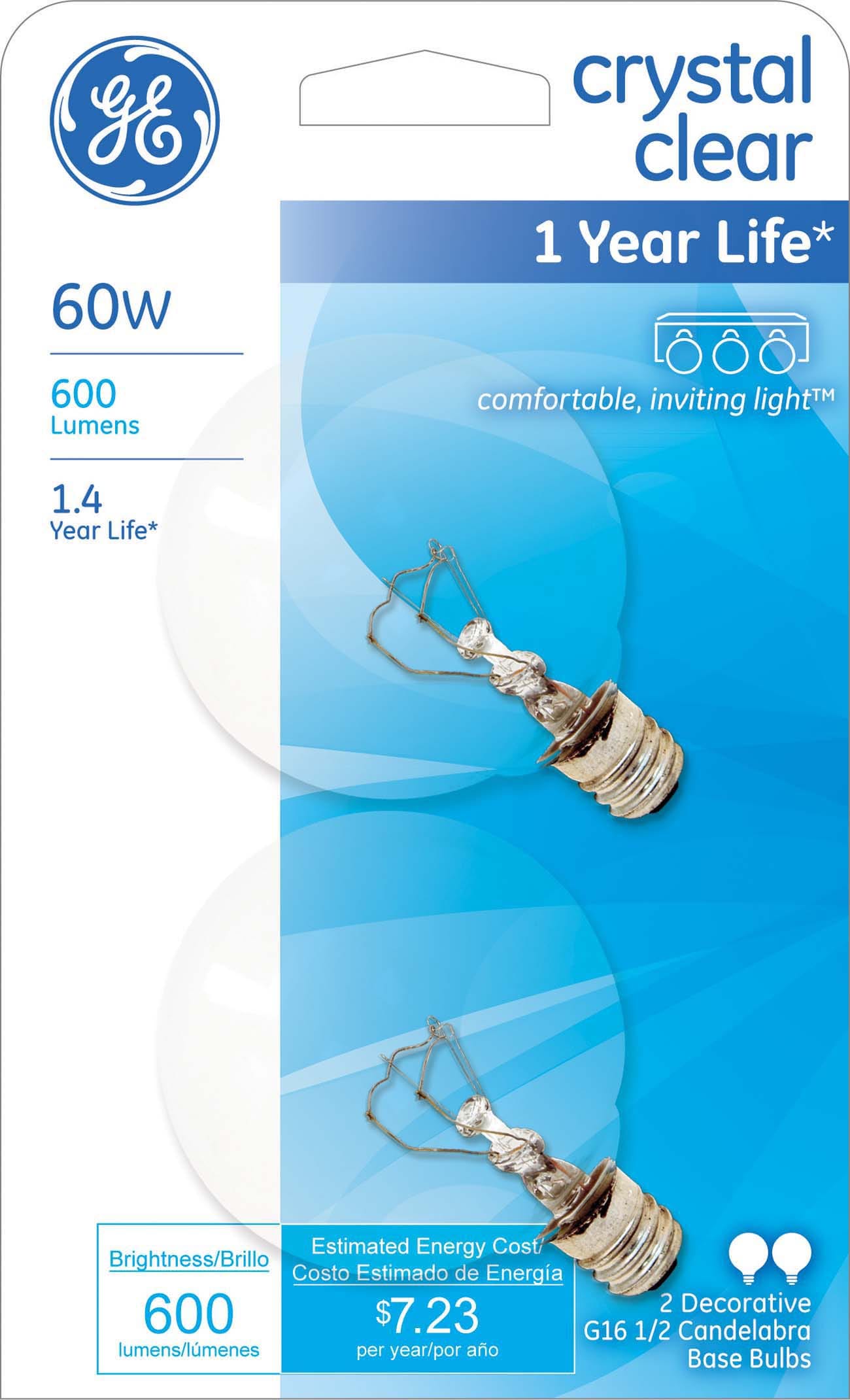 GE 60-Watt EQ G16.5 Soft White Candelabra Base (e-12) Dimmable ...