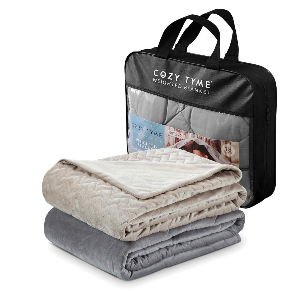 Cozy Tyme B17220-12TPT-LS Fabumi Taupe 48-in x 72-in Cotton Weighted blanket