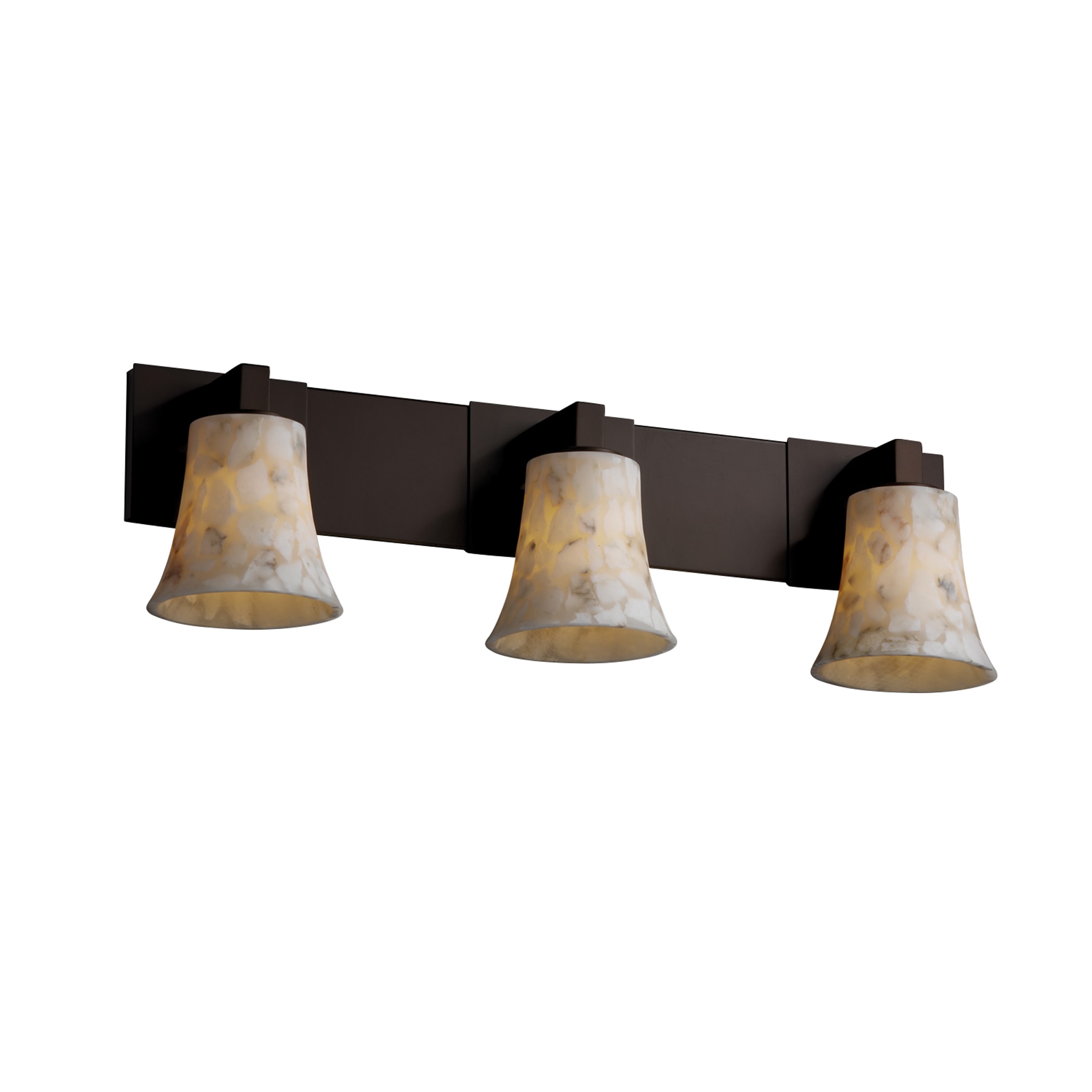 Justice Design Group ALR-8923-20-DBRZ Alabaster Rocks 27.25-in 3-Light Dark Bronze Transitional Vanity Light