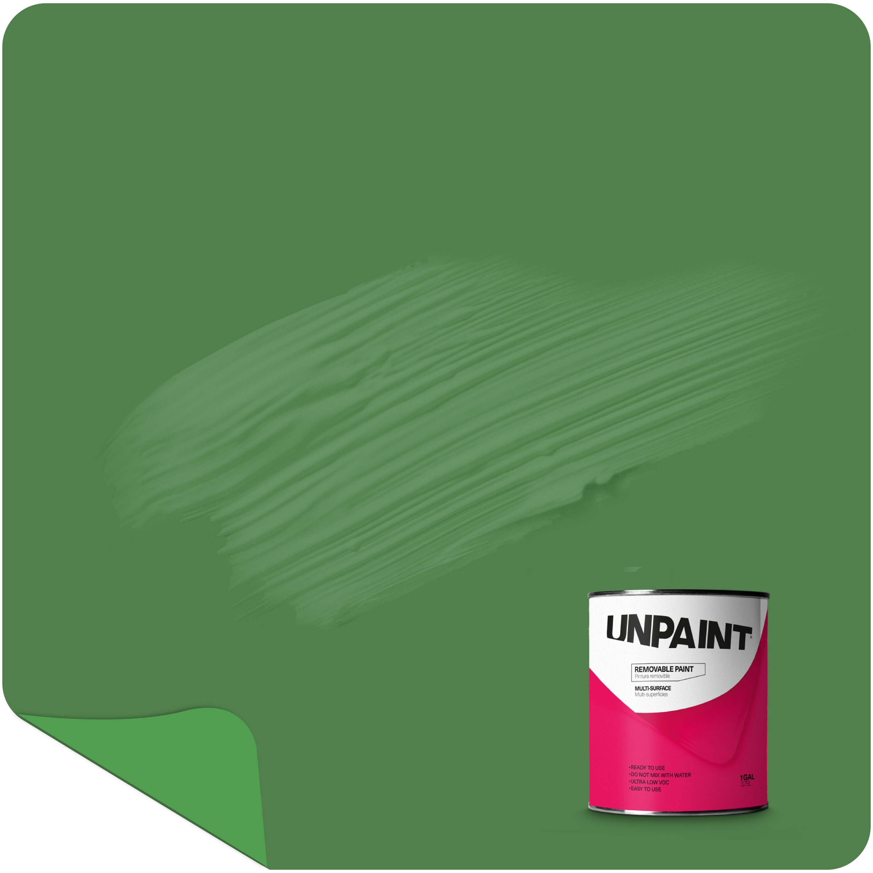UNPAINT Matte Green Water-based Interior Paint (1-quart and 1-gallon)