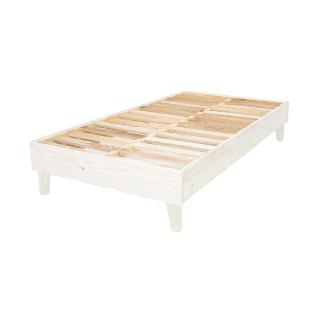 Eluxury White Twin Extra Long Bed Frame, Extra Long Twin Bed Frame Wood