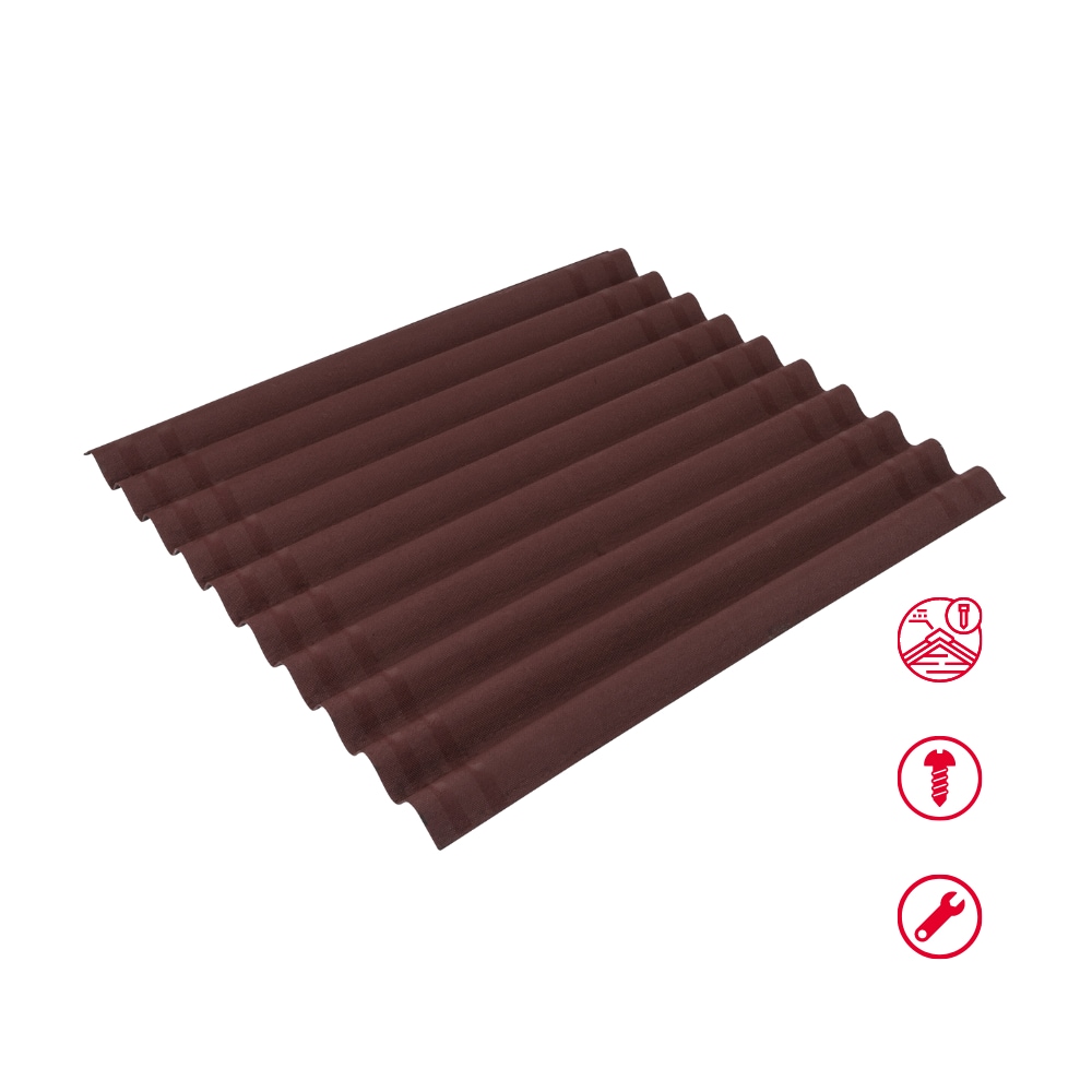 Ondura 1163 Premium Series 3.166-ft x 3.29-ft Corrugated Red Asphalt Roof Panel