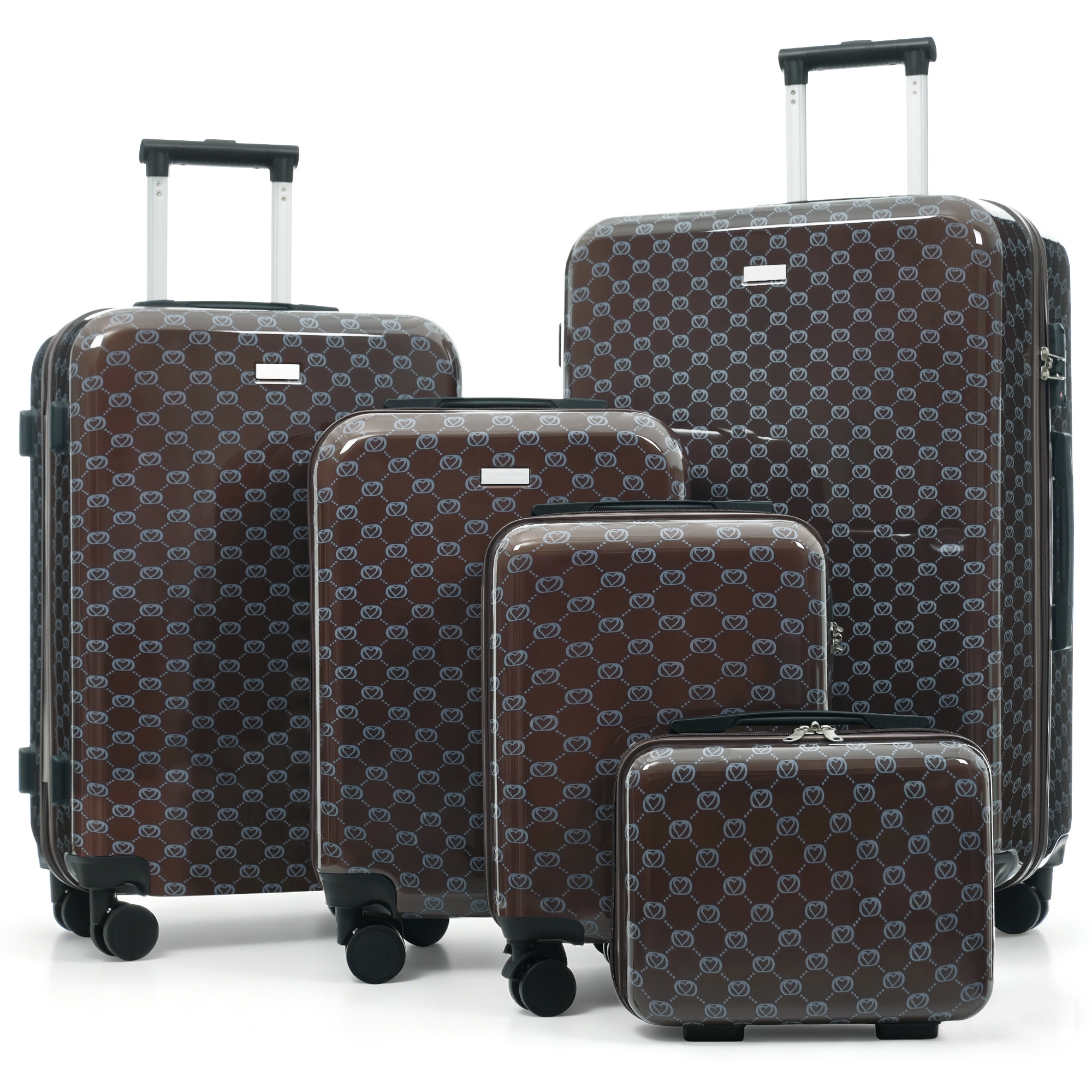 ModernLuxe - 5Piece Hardside Luggage Set with TSA Lock 1416202428 Inch ABS Spinner Suitcases 360 ...