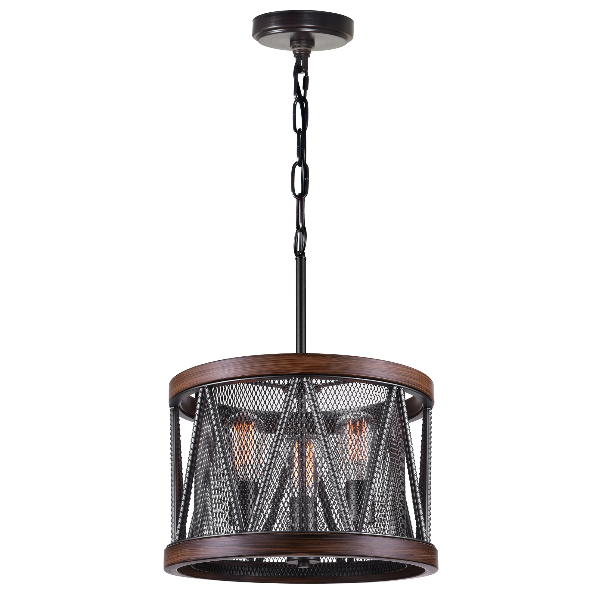 CWI Lighting 9954P16-3-101 Parsh 3-Light Pewter Rustic Chandelier