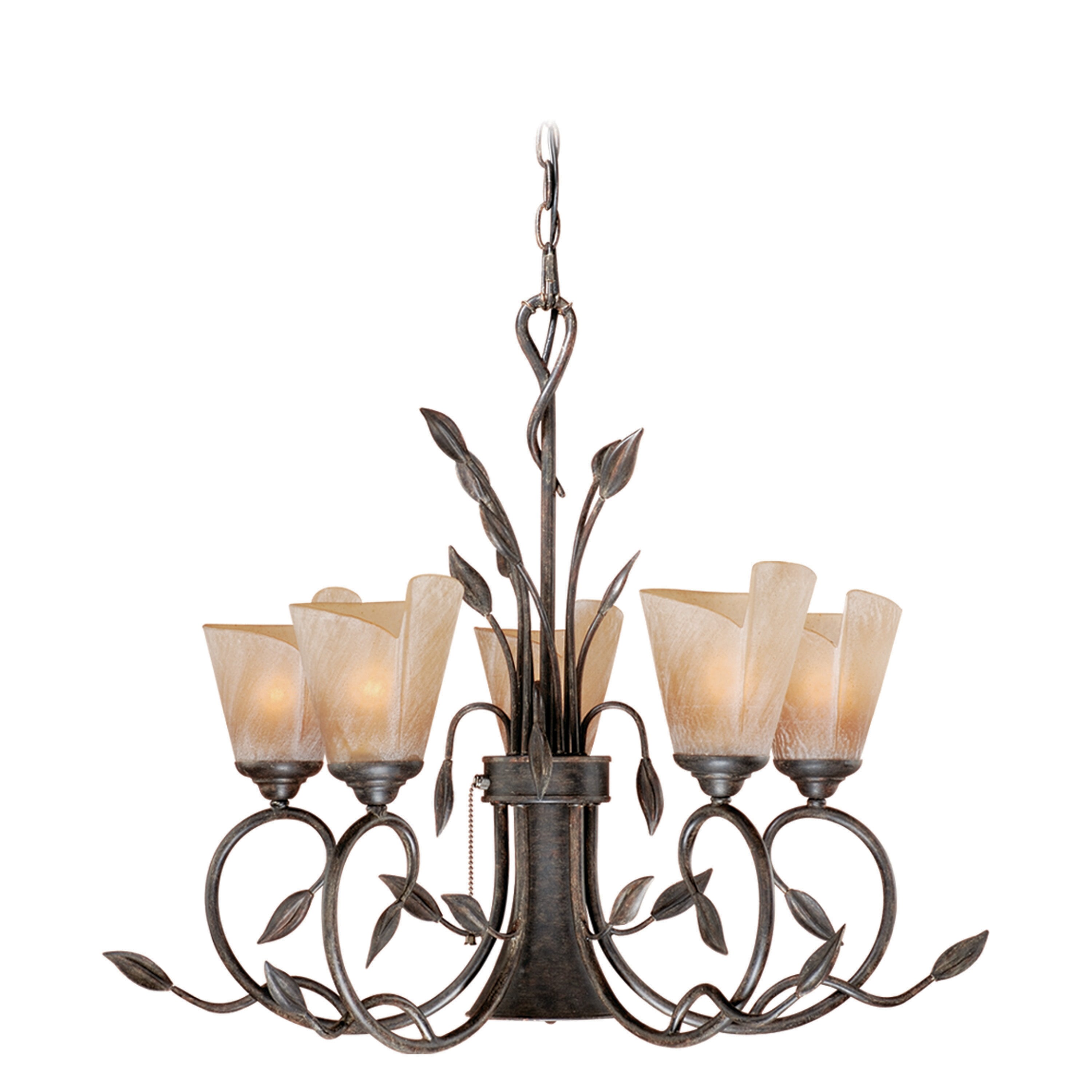 Cascadia CP-CHB006BW Capri 5-Light Black Walnut Rustic Dry Rated Chandelier