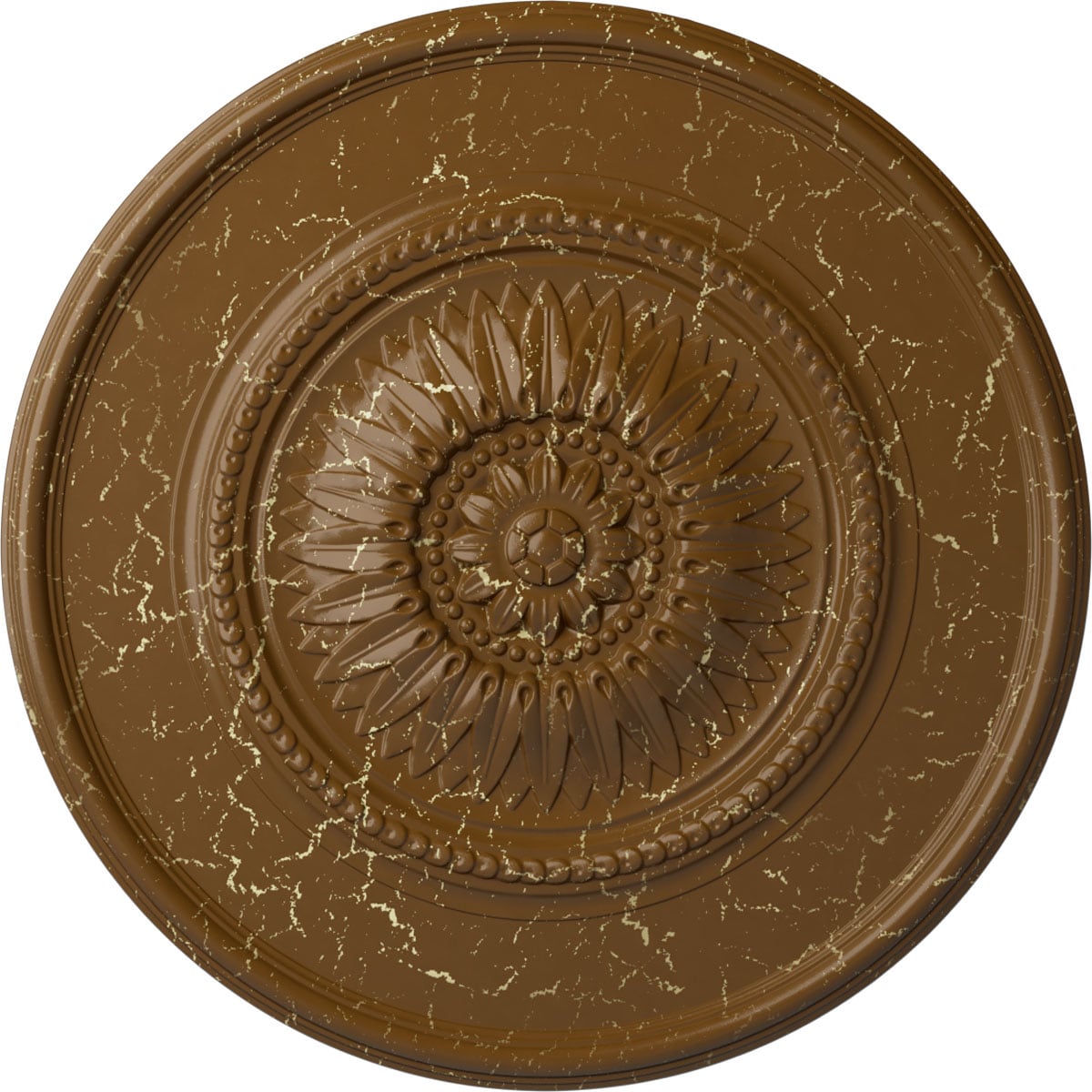 Ekena Millwork CM29WGSTC Wigan 29.75-in W x 29.75-in L Painted Smokey Topaz Crackle Polyurethane Split Ceiling Medallion