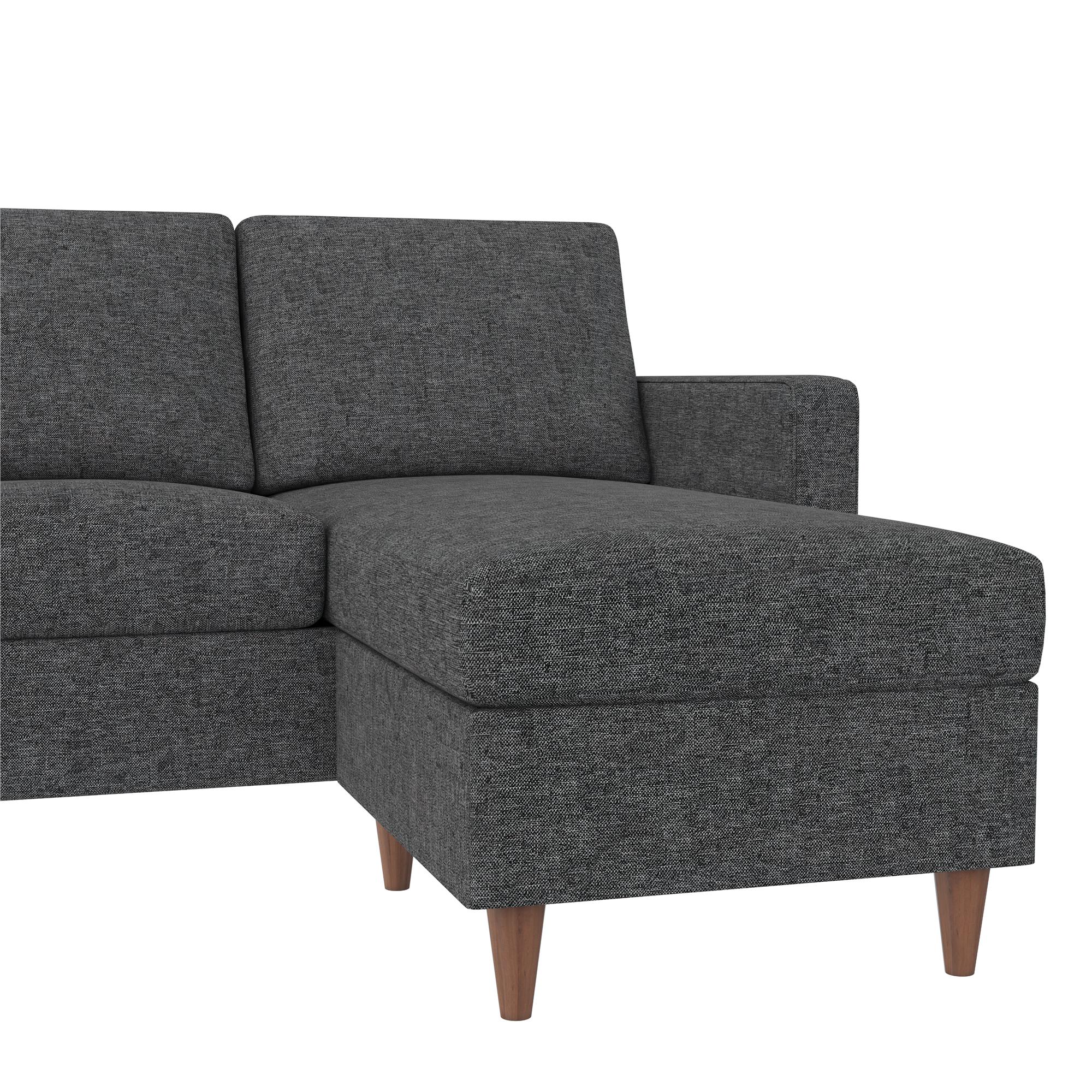 DHP 81 5 In Modern Dark Gray Linen Sectional At Lowes Com   63839222 