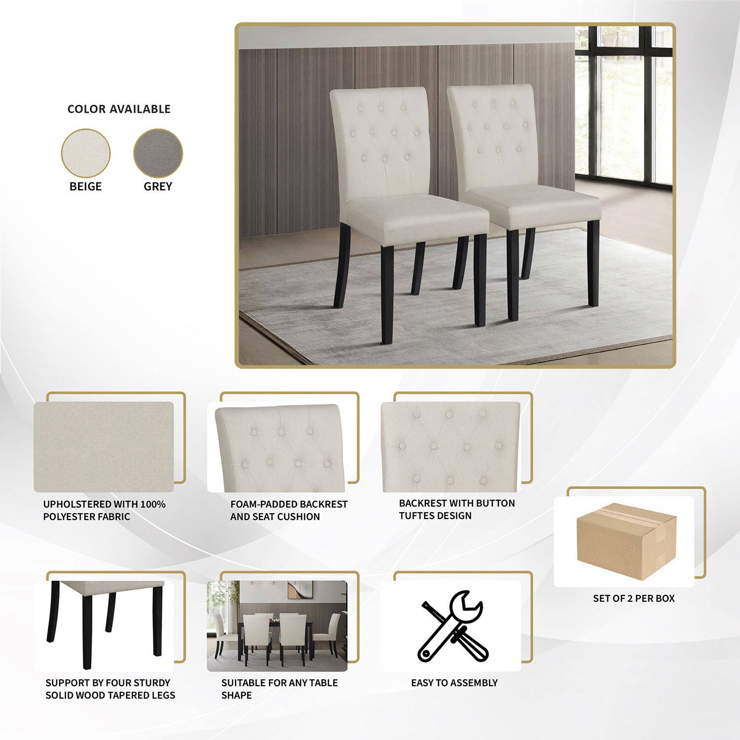 CasePiece C3085US-BG-LN-BK-C3 Dining-Sets - View #9
