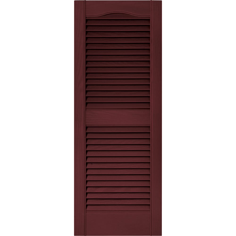 Vantage V1711439078 14.563-in W x 38.875-in H Wineberry Louvered Exterior Shutters ( 1 -Pack )