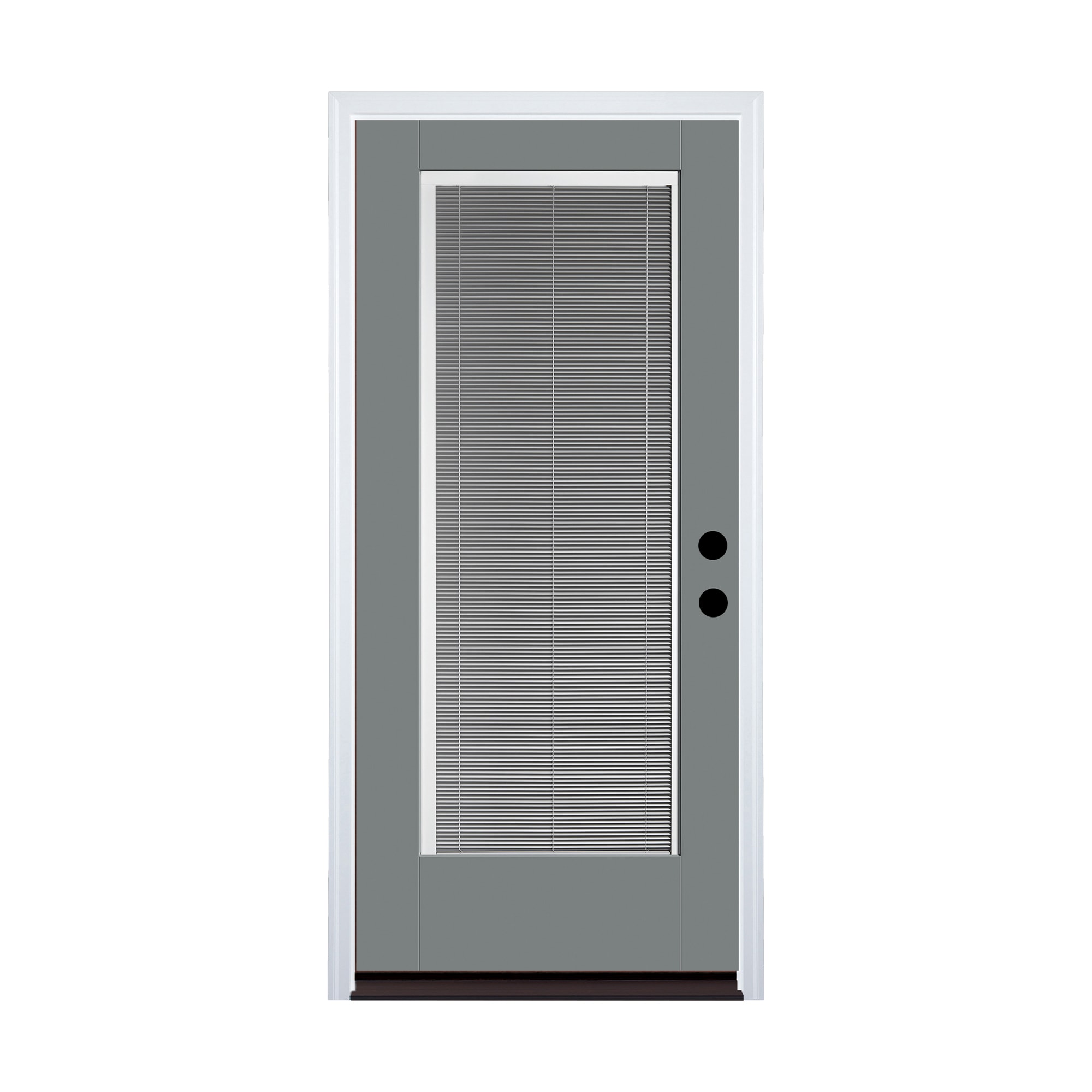 Therma-Tru 36-in x 80-in Fiberglass Full Lite Painted Prehung Front Door with Brickmould and Insulating Core with Blinds