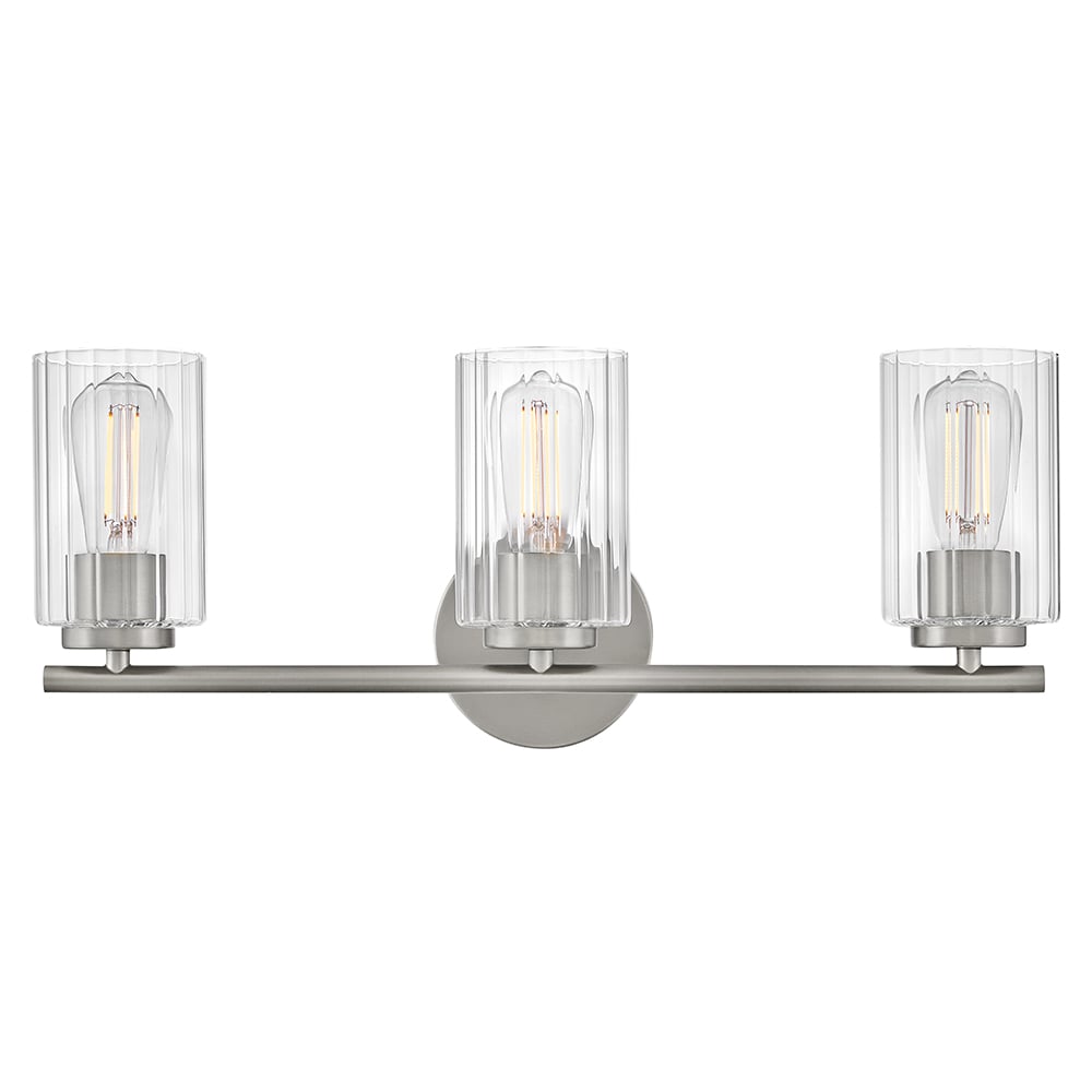 Lark 85583BN Leta 22.75-in 3 -Light Brushed Nickel Transitional Vanity light