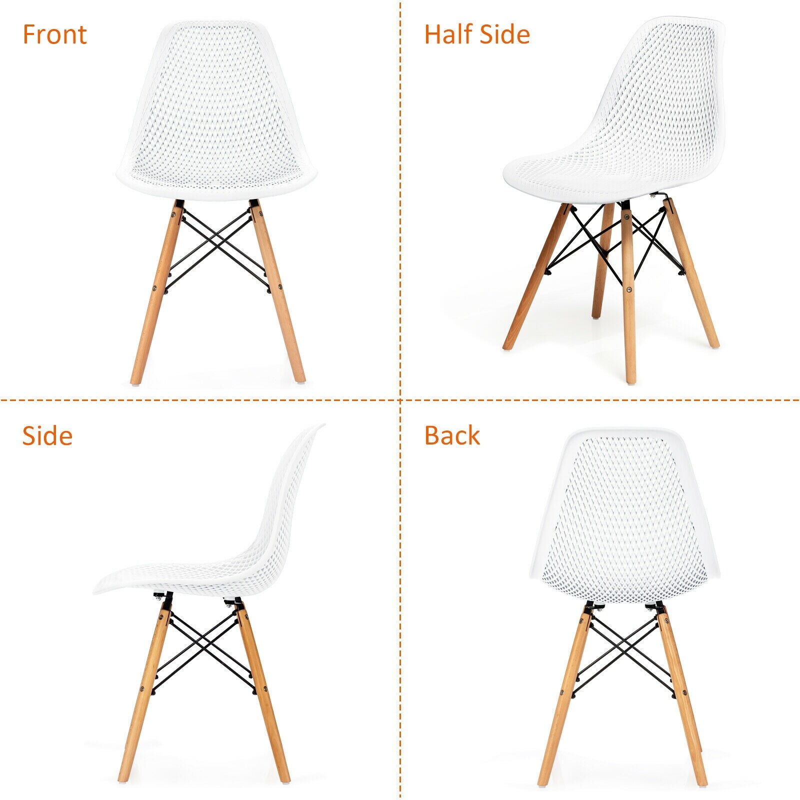 WELLFOR HW-HWY1-65432WH-2 Dining-Chairs - View #4