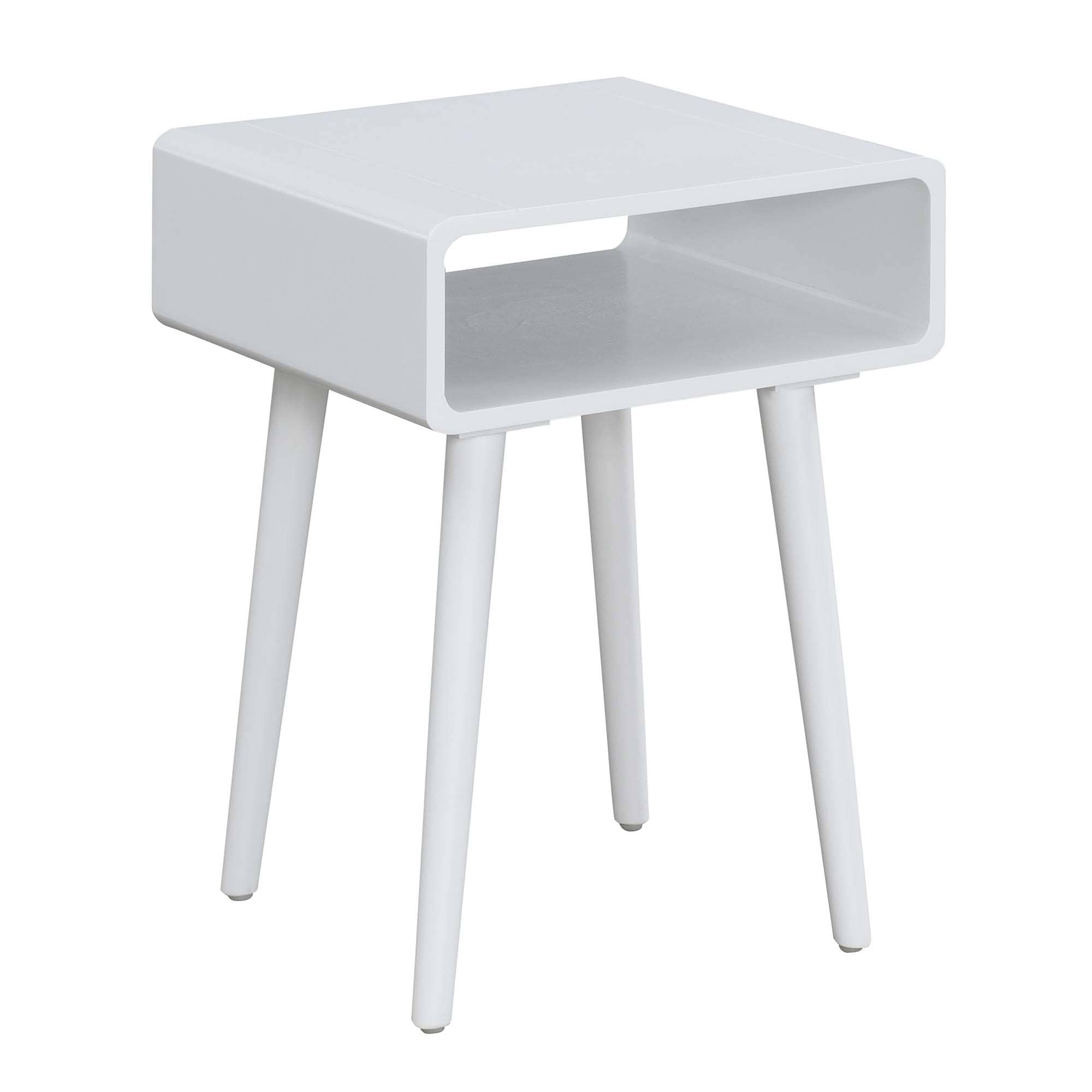 Convenience Concepts R6-371 18.75-in W x 24-in H White Composite Rectangular Midcentury End Table Assembly Required