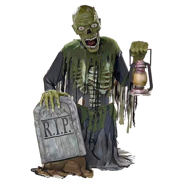 Haunted Living 9-ft Lighted Animatronic Ground Breaking Zombie in