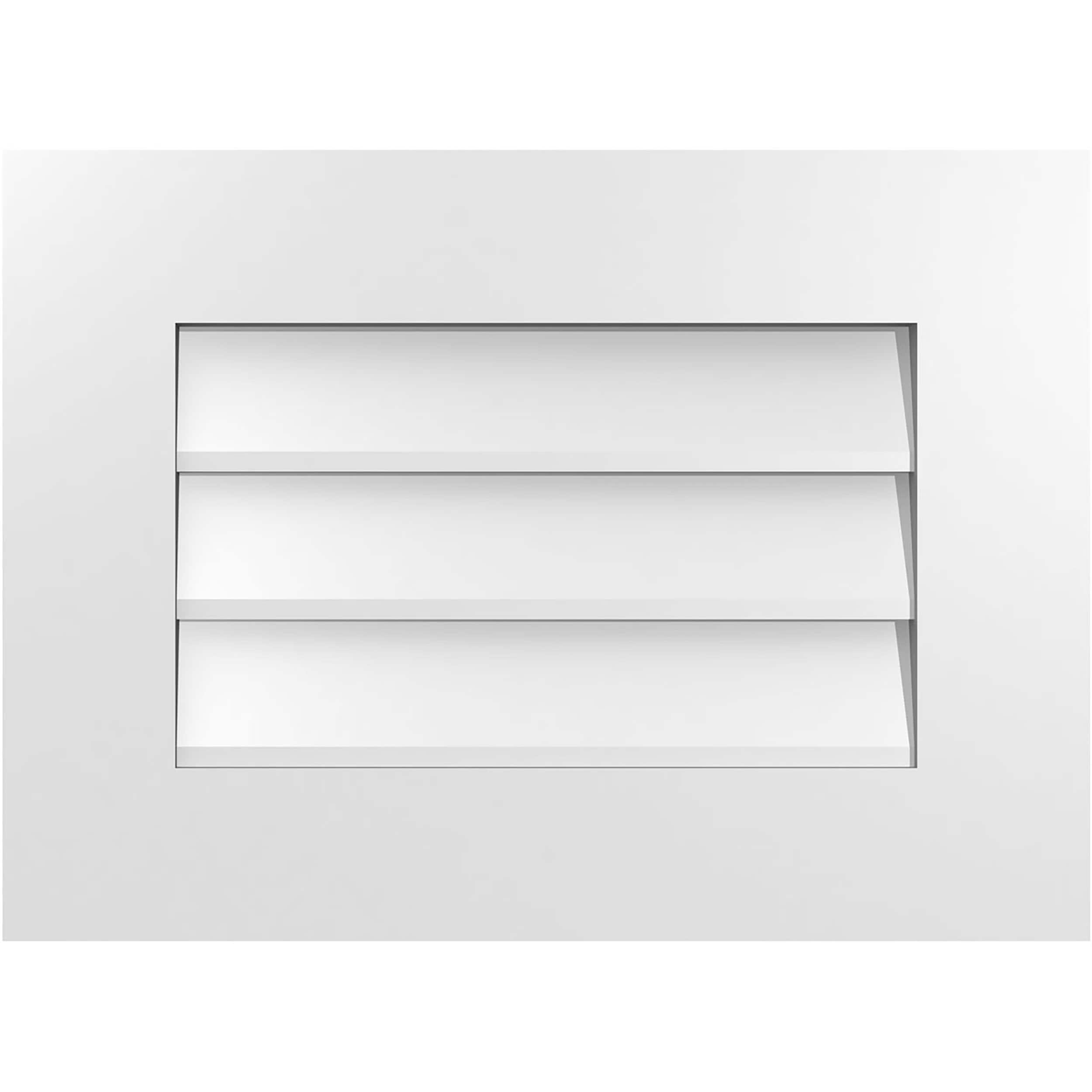 Ekena Millwork GVPVE22X1601SN 22-Inches x 16-Inches Off-white Rectangle PVC Gable Louver Vent
