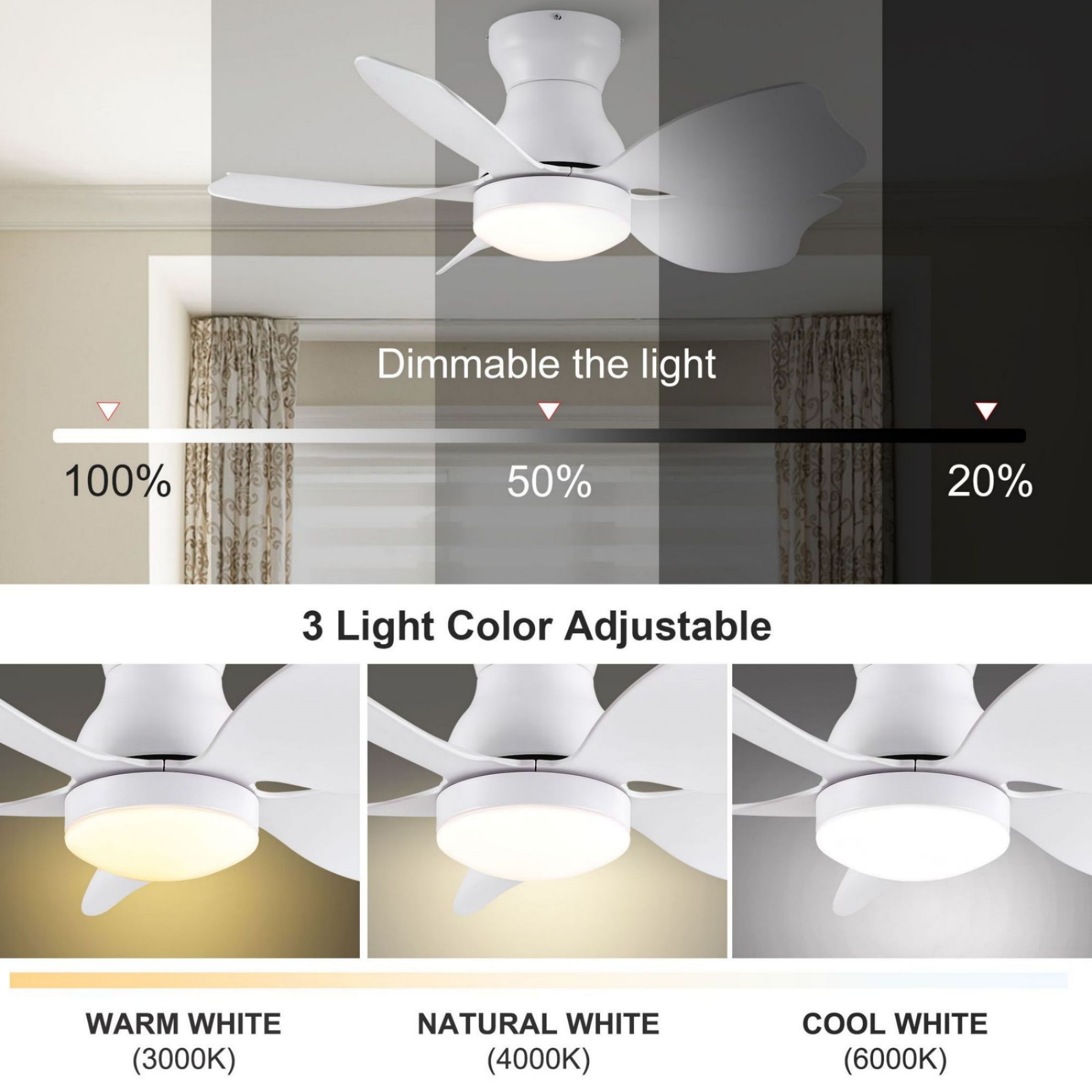 WELLFOR AMYUA-04 Ceiling-Fans - View #3