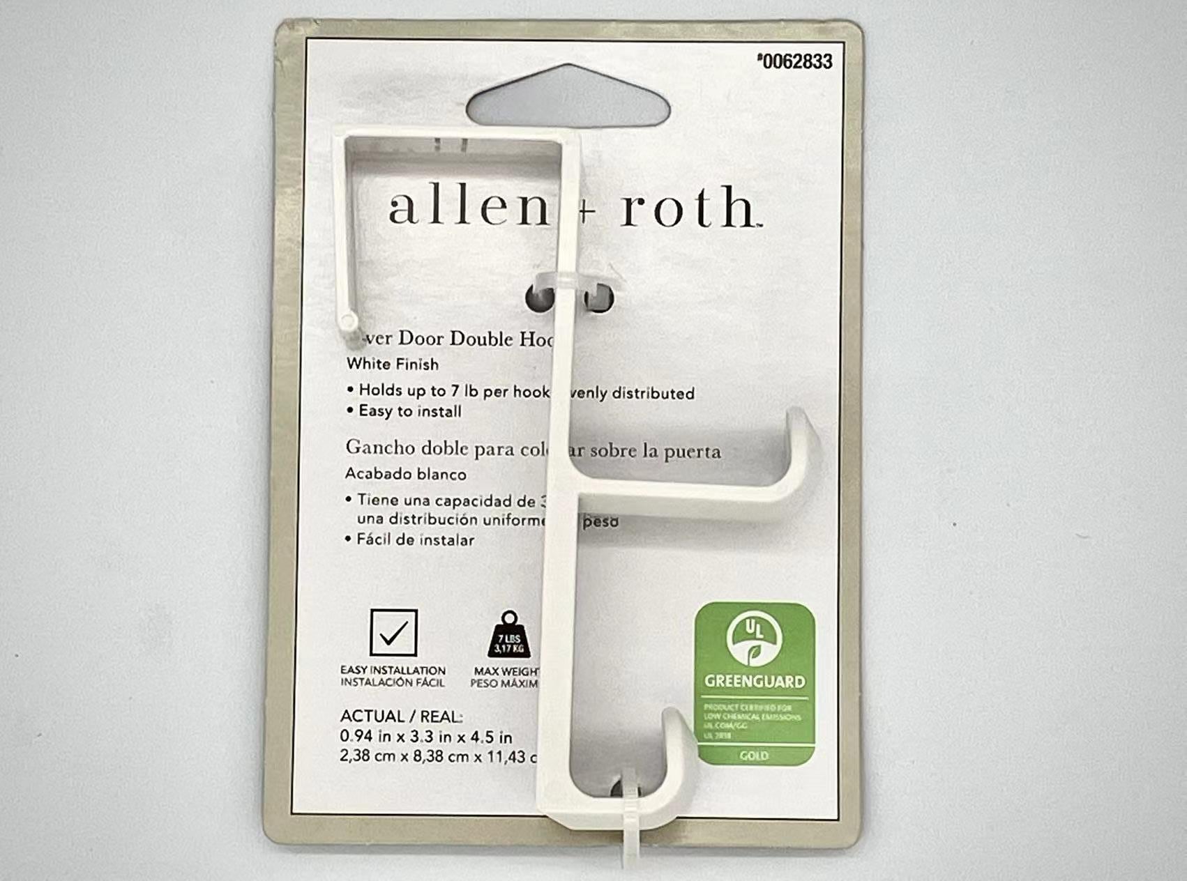 allen + roth Over to door White Hanging Storage/Utility Hook (7-lb  Capacity) in the Utility Hooks & Racks department at