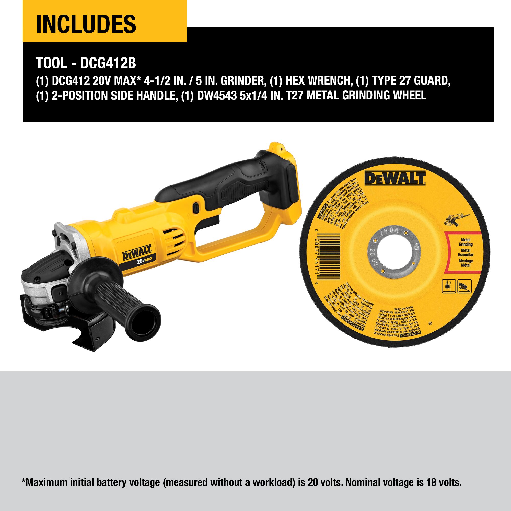 DEWALT 4.5-in 20-volt Max Trigger Switch Cordless Angle Grinder (Tool Only)