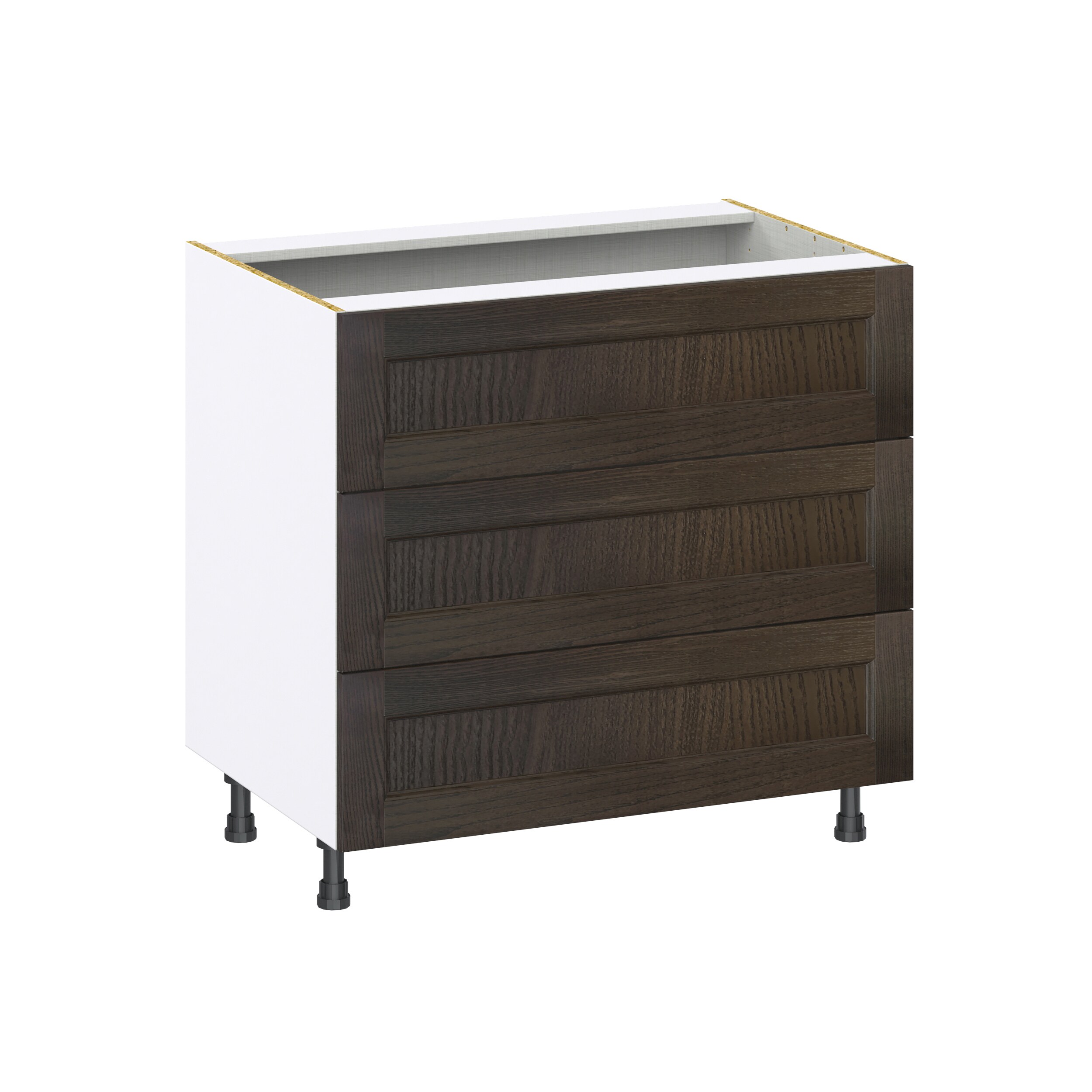 Hugo&Borg Montclaire 36-in W x 34.5-in H x 24-in D Wood 3-Drawer Base Fully Assembled Cabinet (Recessed Panel Style)