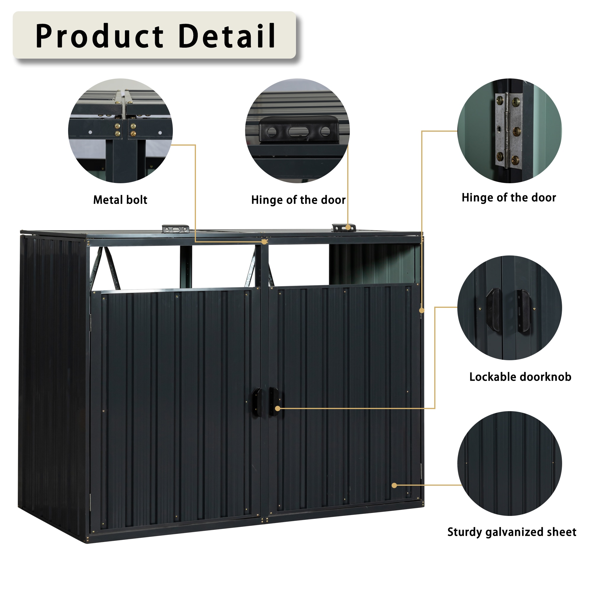 Clihome CL-WC5443BK Metal-Storage-Buildings-Sheds - View #6