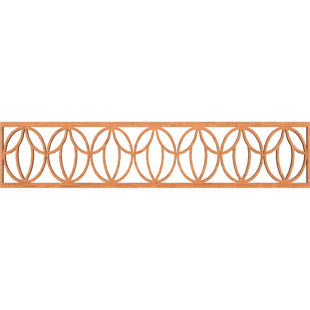 Ekena Millwork MLDB10X46SHOCH Shoshoni Fretwork Flat Trim 10-in x 3.9-ft Cherry Brown Unfinished 2156429 Pierced Wall Panel Moulding
