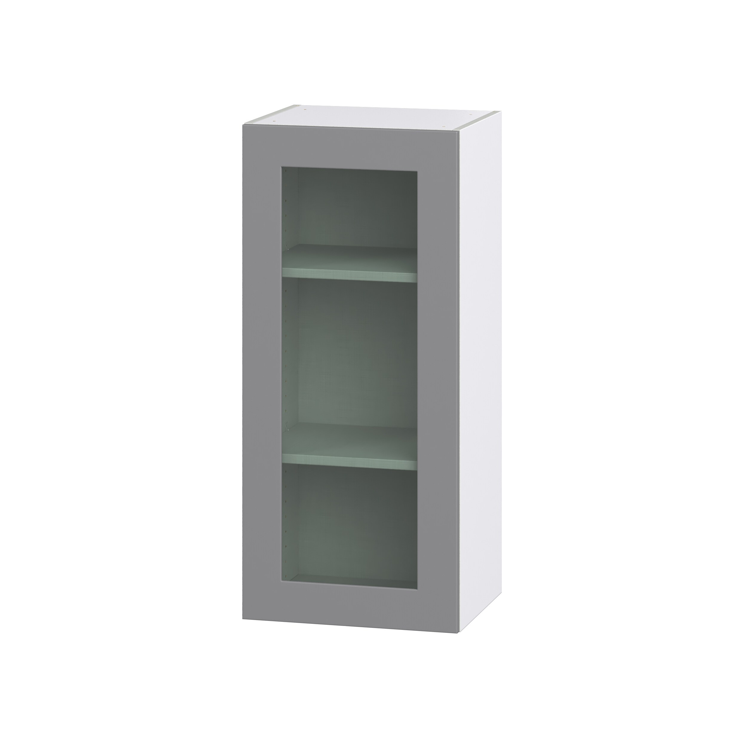 Hugo&Borg DSWG1840(L/R)-BM Beaumont 18-in W x 40-in H x 14-in D Slate Gray Wall Fully assembled Cabinet (Glass Panel Glass)