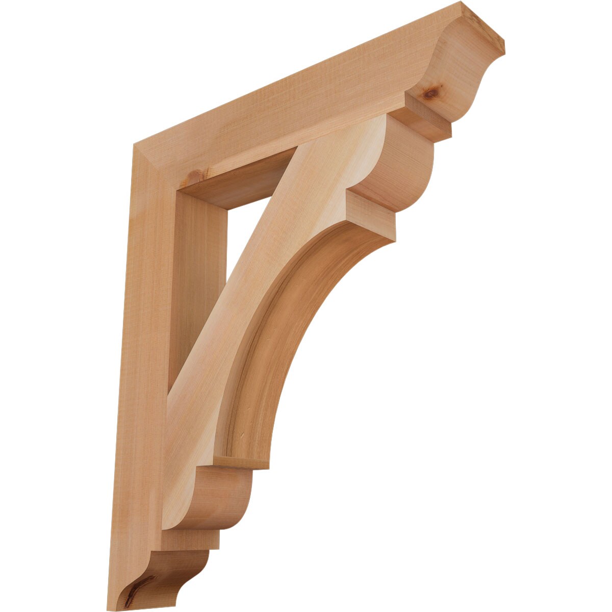 Ekena Millwork BKT04X22X26OLY01SWR Olympic traditional smooth 3-1/2-in x 22-in x 26-in Western red cedar Brown Wood Standard bracket