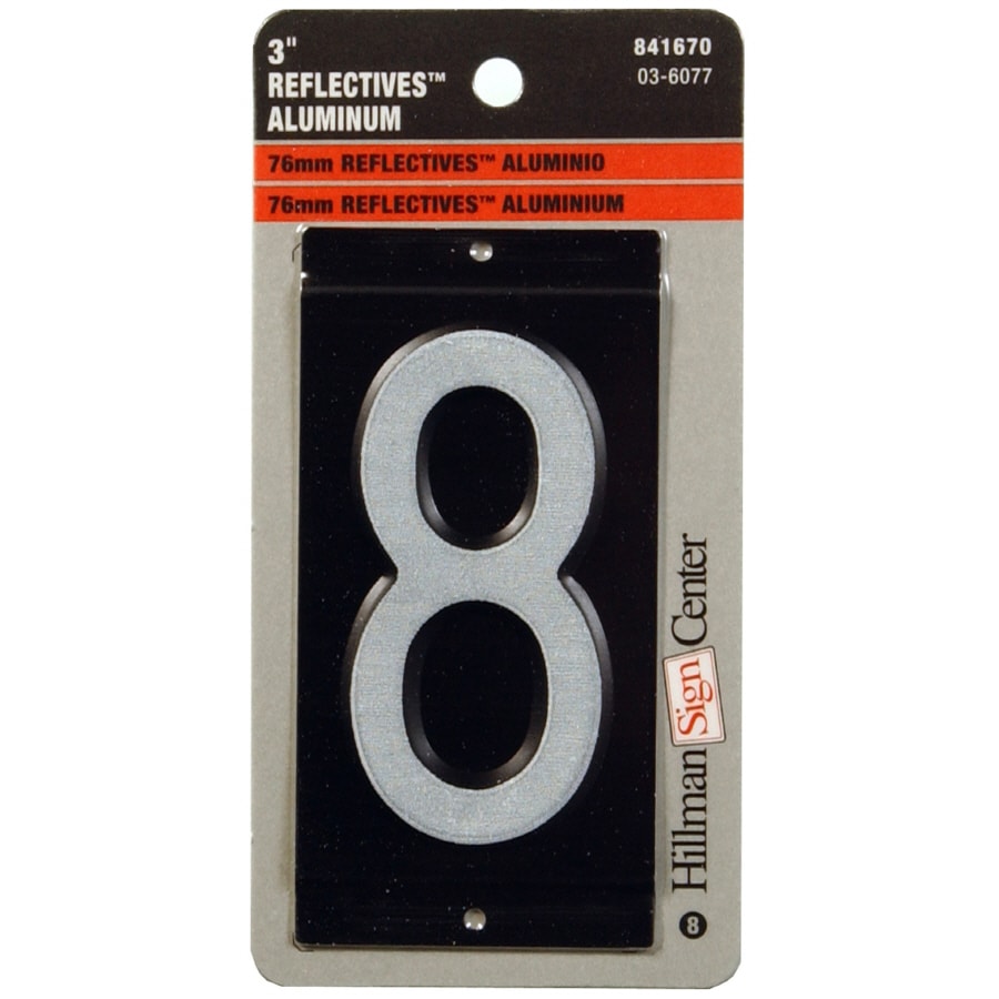 Hillman 841670 5.875-in White and Black House Number 8