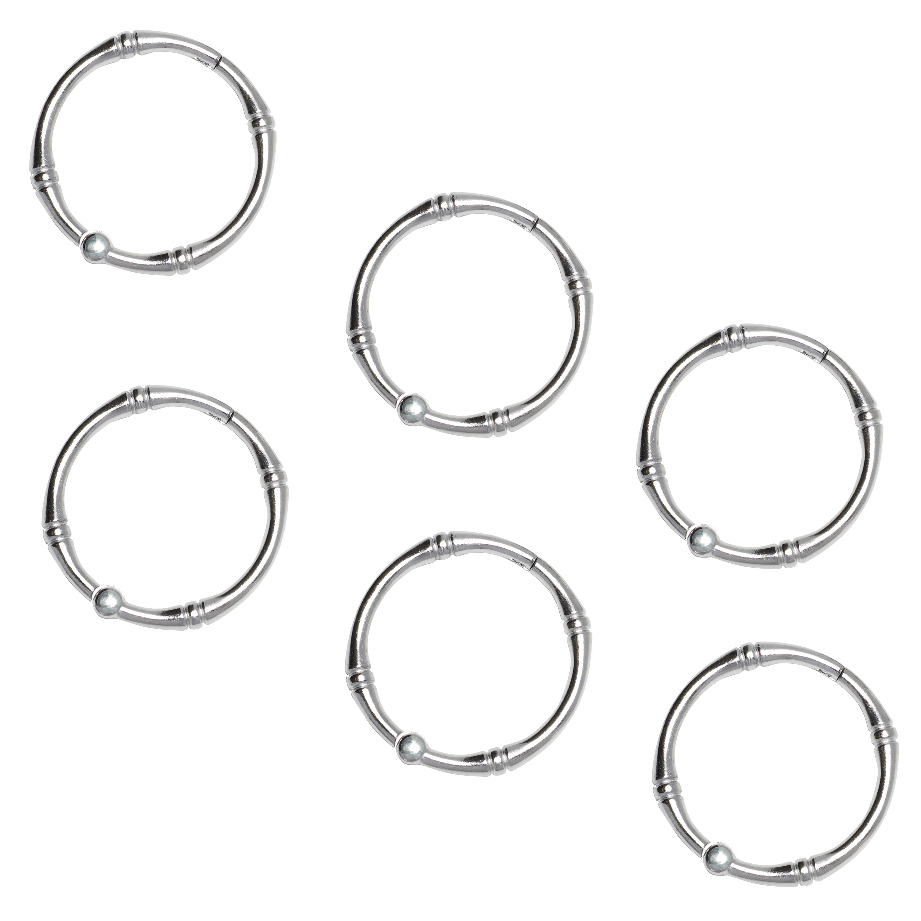 Zenna Home Chrome Zinc Single Shower Curtain Rings (12-Pack) in the ...