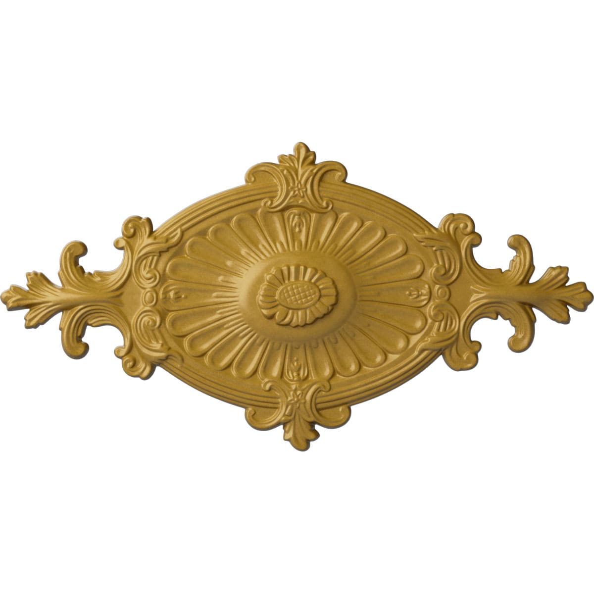 Ekena Millwork CM23RO1IGS Quentin 12.25-in W x 23.5-in L Painted Iridescent Gold Polyurethane Whole Ceiling Medallion
