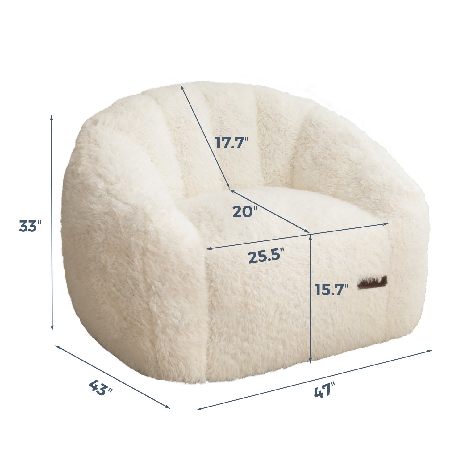 MAXYOYO M-A54-LIONFUR-WH Bean-Bag-Chairs - View #2