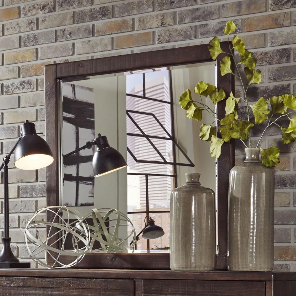 Modus Furniture AKK183 McKinney 40-in W x 1-in H Espresso Pine Beveled Wall Mirror