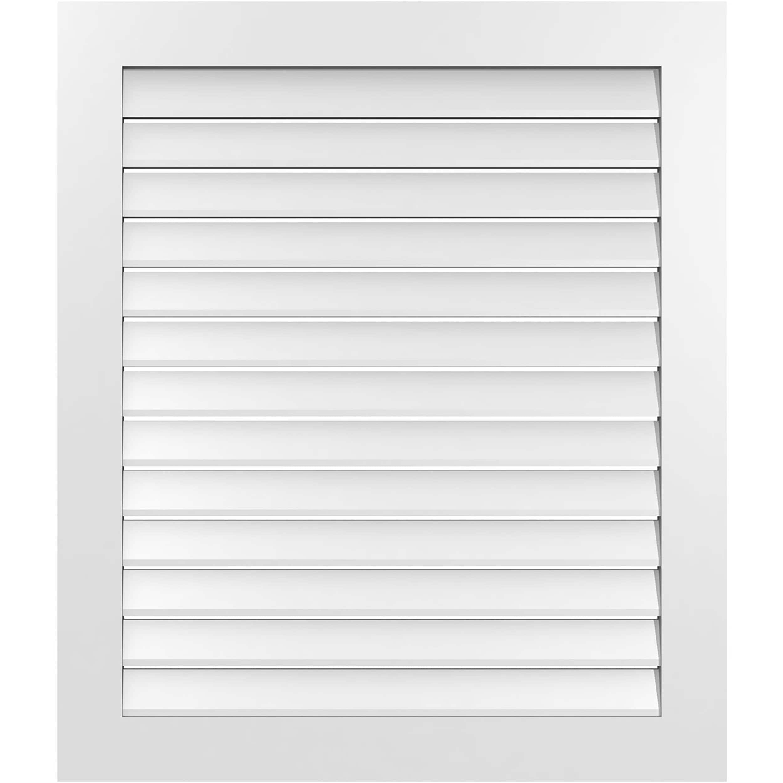 Ekena Millwork GVPVE36X4201SF 36-Inches x 42-Inches Off-white Rectangle PVC Gable Louver Vent