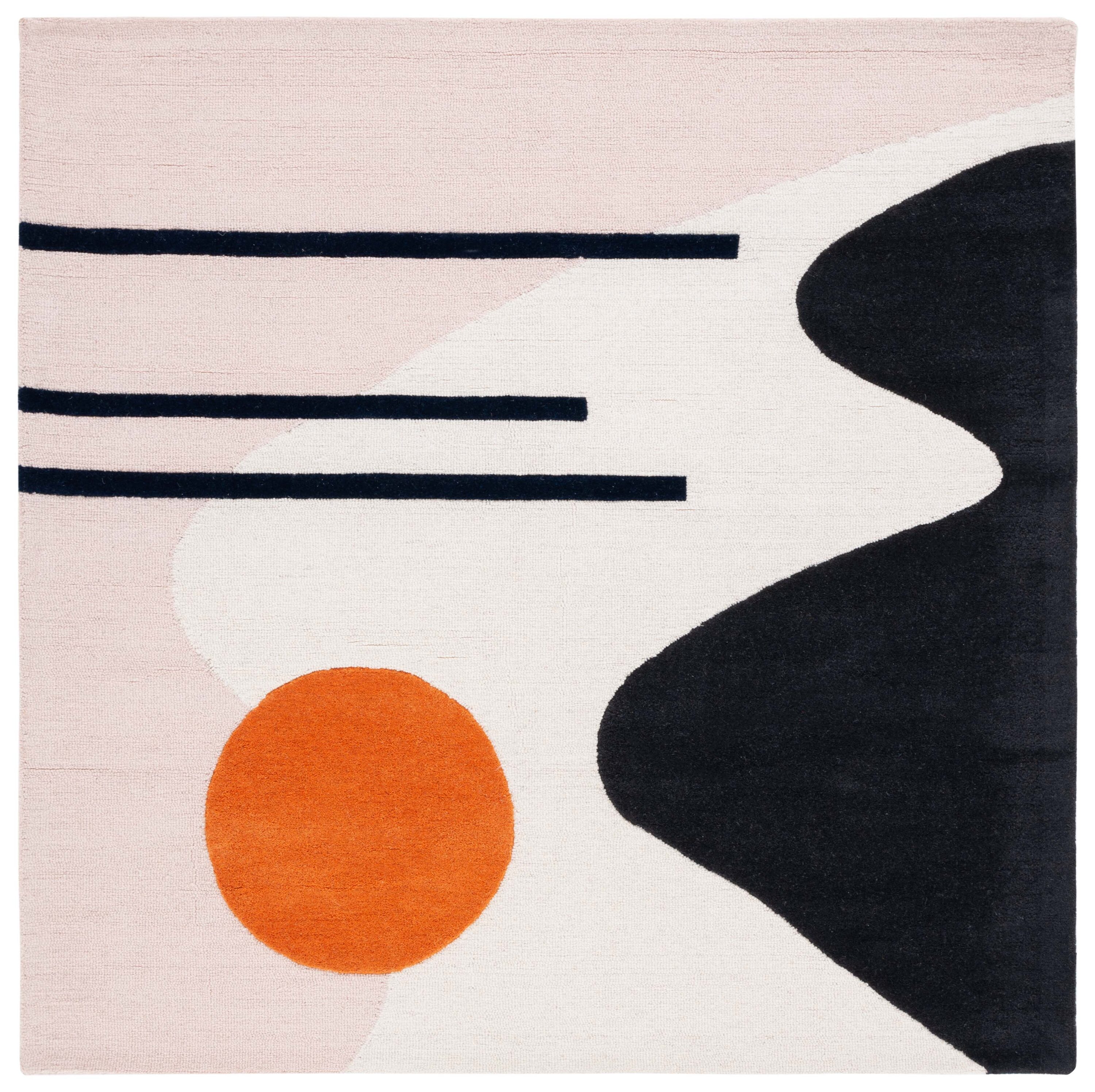 Rodeo Drive 883U Blush Black 6 x 6 Square Area rug