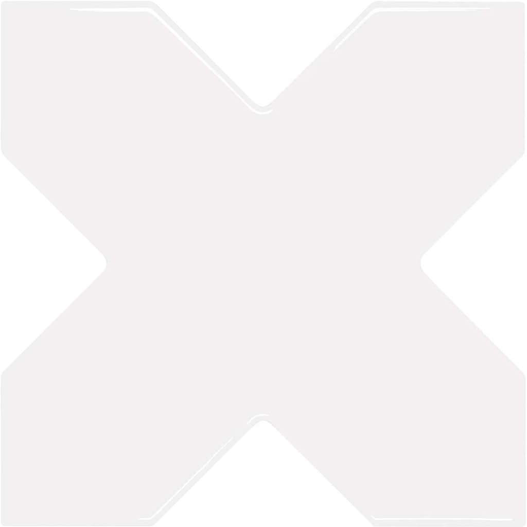 Pearl White Glossy Ceramic Cross-Shaped Accent Tile