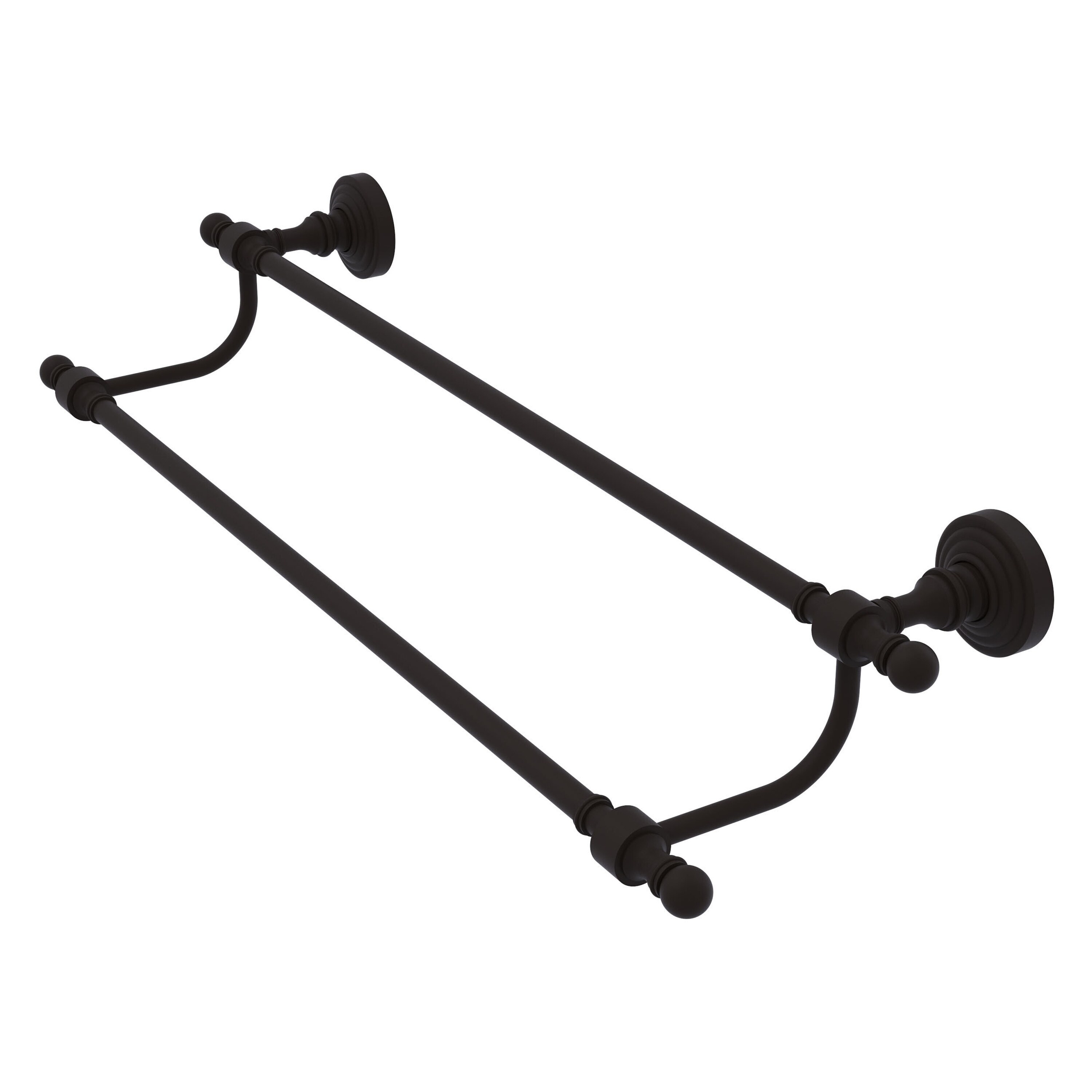 Allied Brass RW-72/18-ORB Retro Wave 18-in double Oil-rubbed bronze Wall mount Double Towel Bar