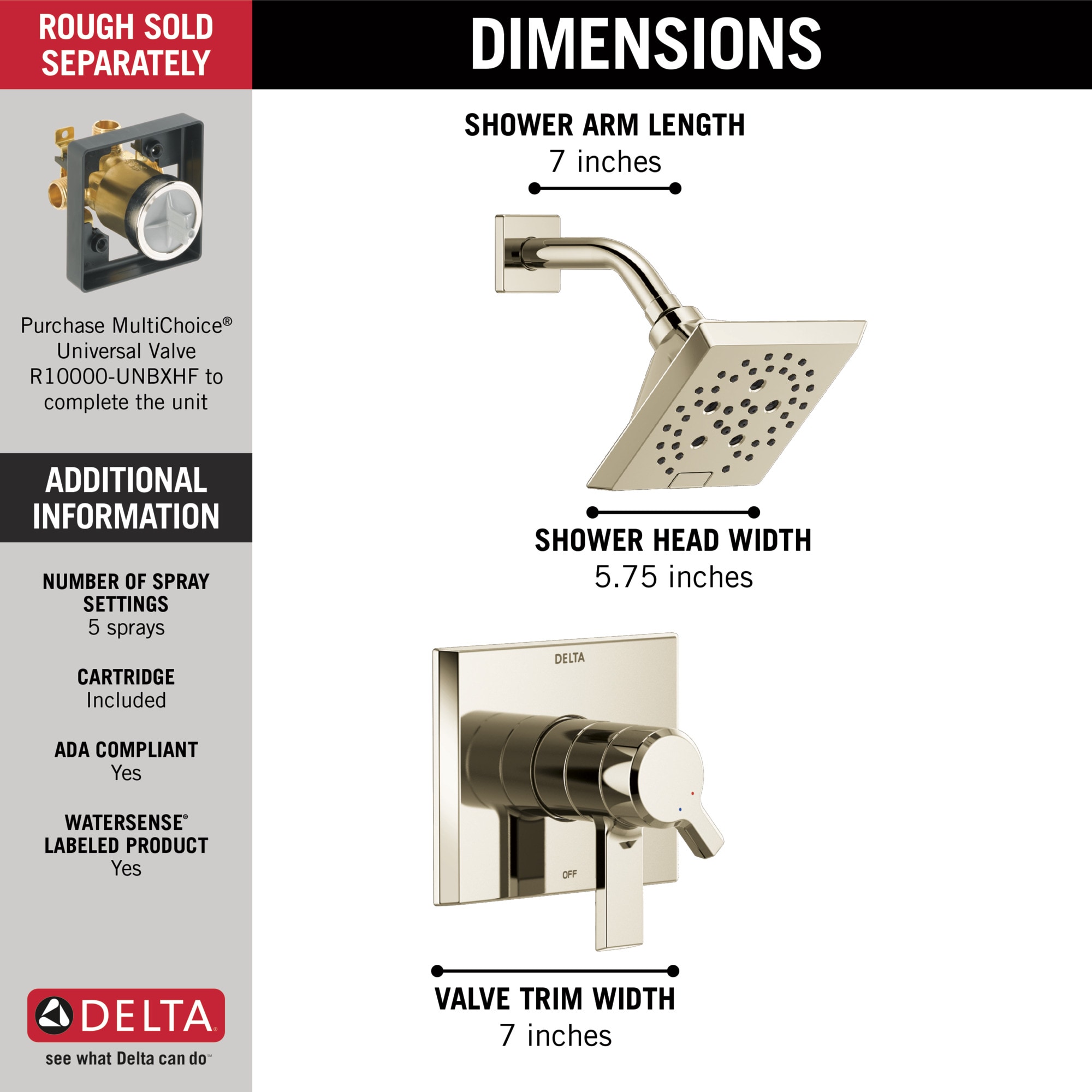 Delta T17299-PN-PR Tub-Shower-Faucets - View #4