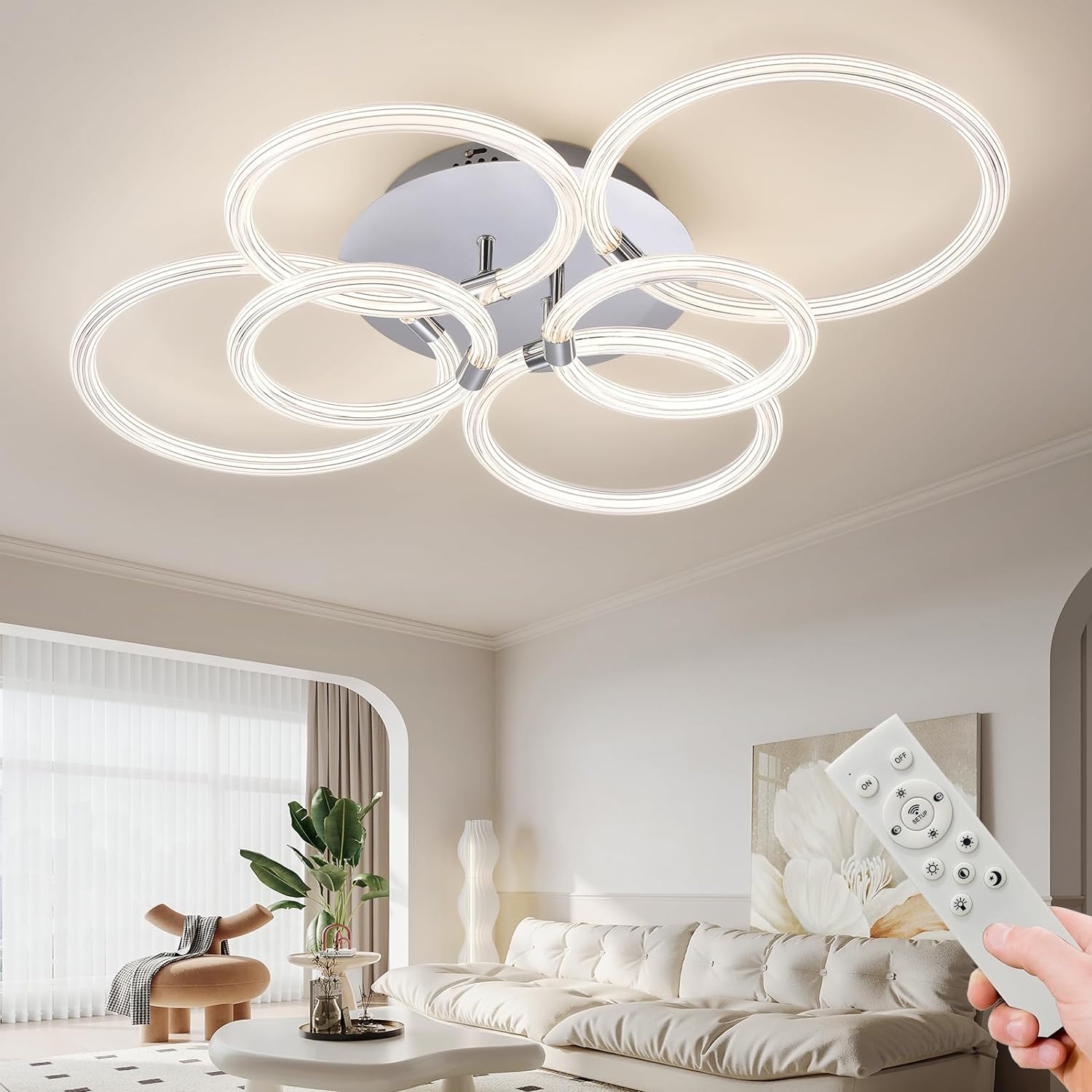 AAZJ LG-120162 Flush Mount Lights 4 -Light 16.9-in White Flush Mount Light