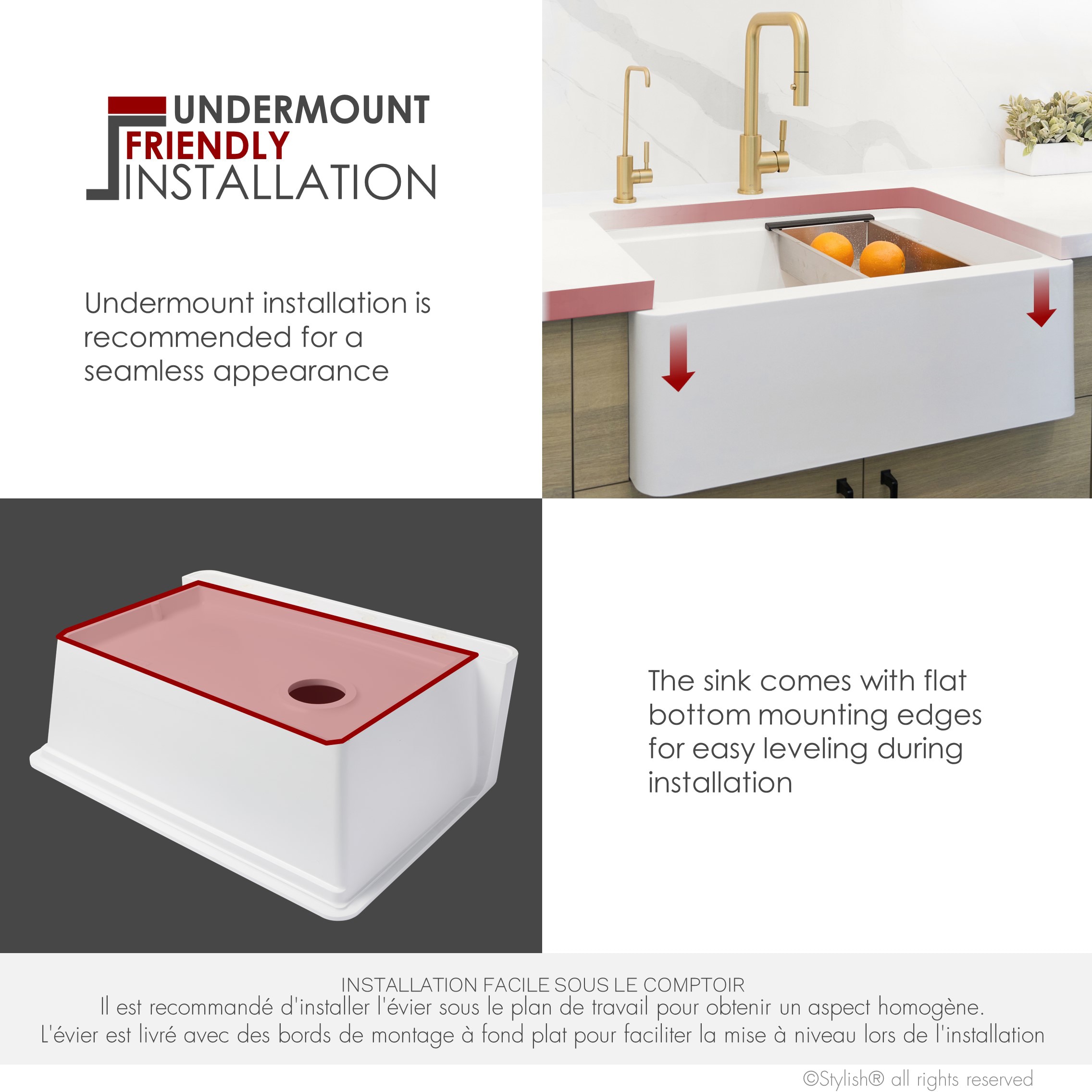 Stylish S-830WH Kitchen-Sinks - View #7