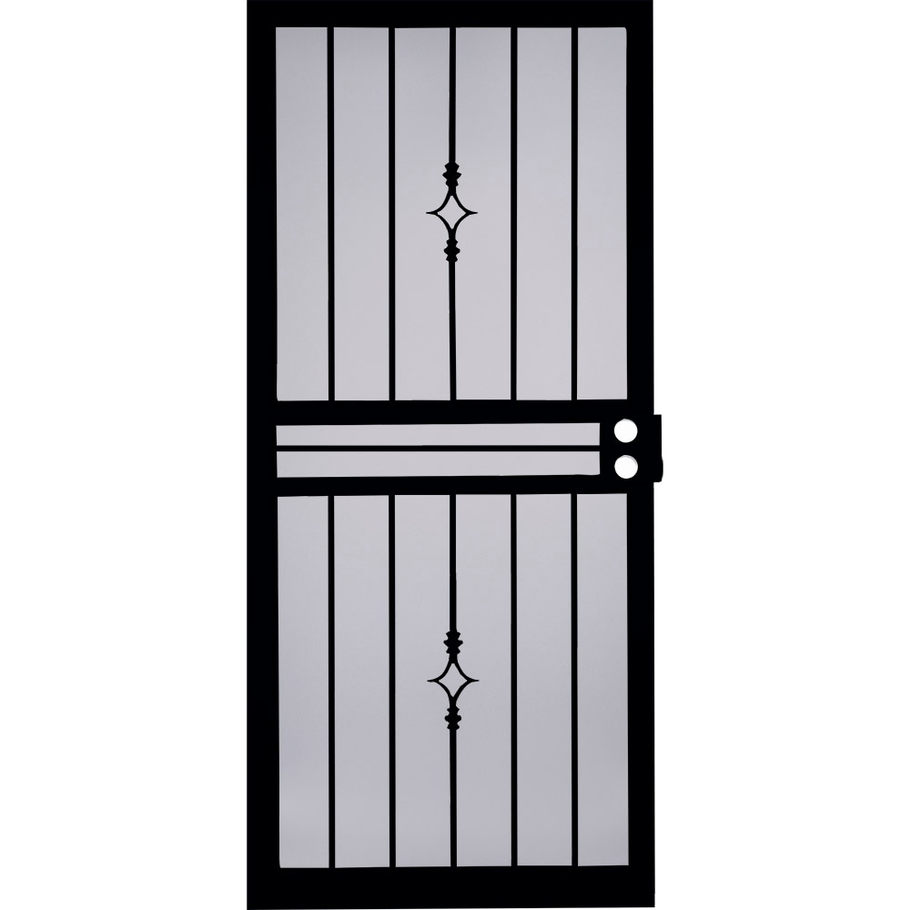 SoHo 36-in x 81-in Black Steel Recessed Mount Security Door Tempered Glass | - LARSON 92036052