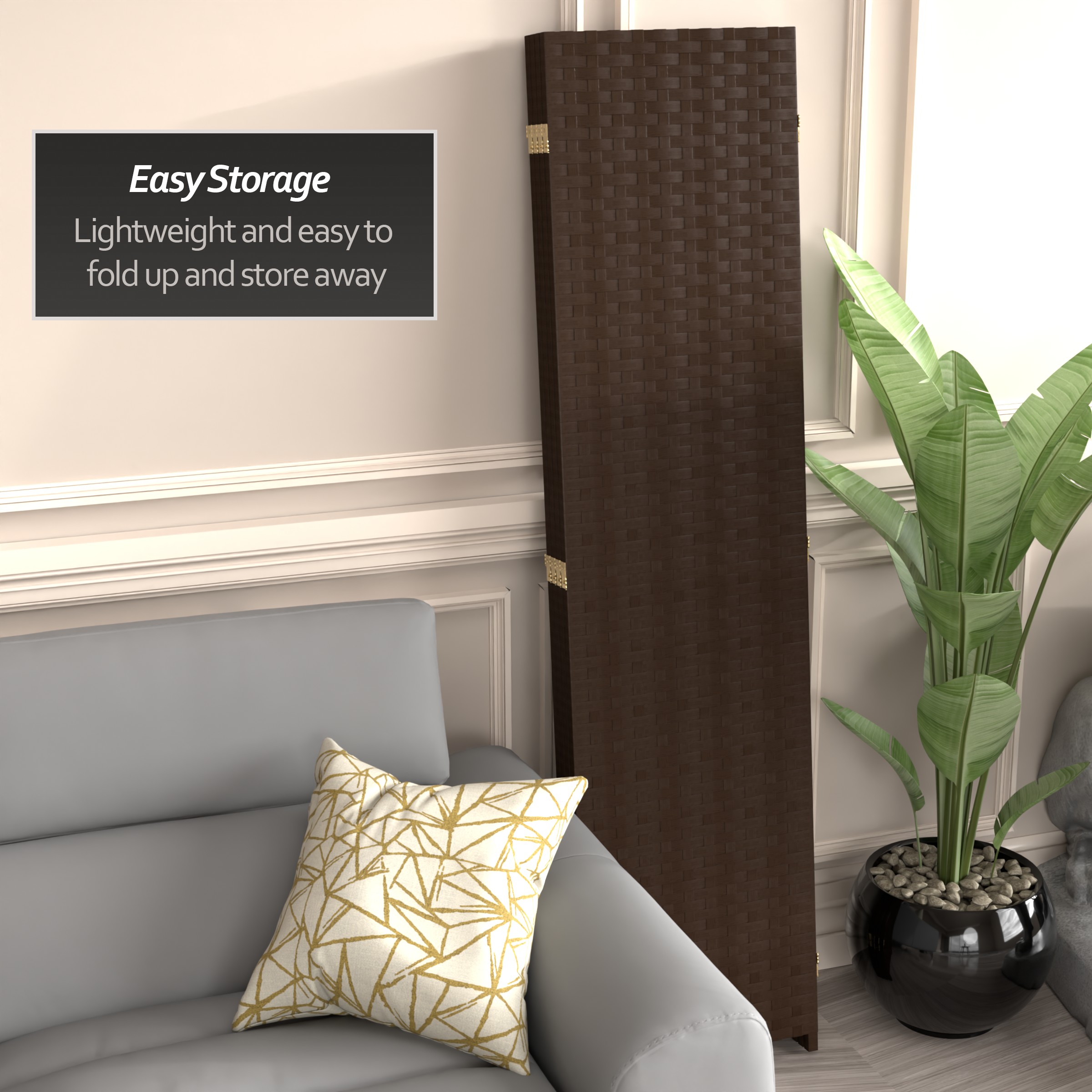 Oriental Furniture SSFIBER-4P-DMOC Indoor-Privacy-Screens - View #5