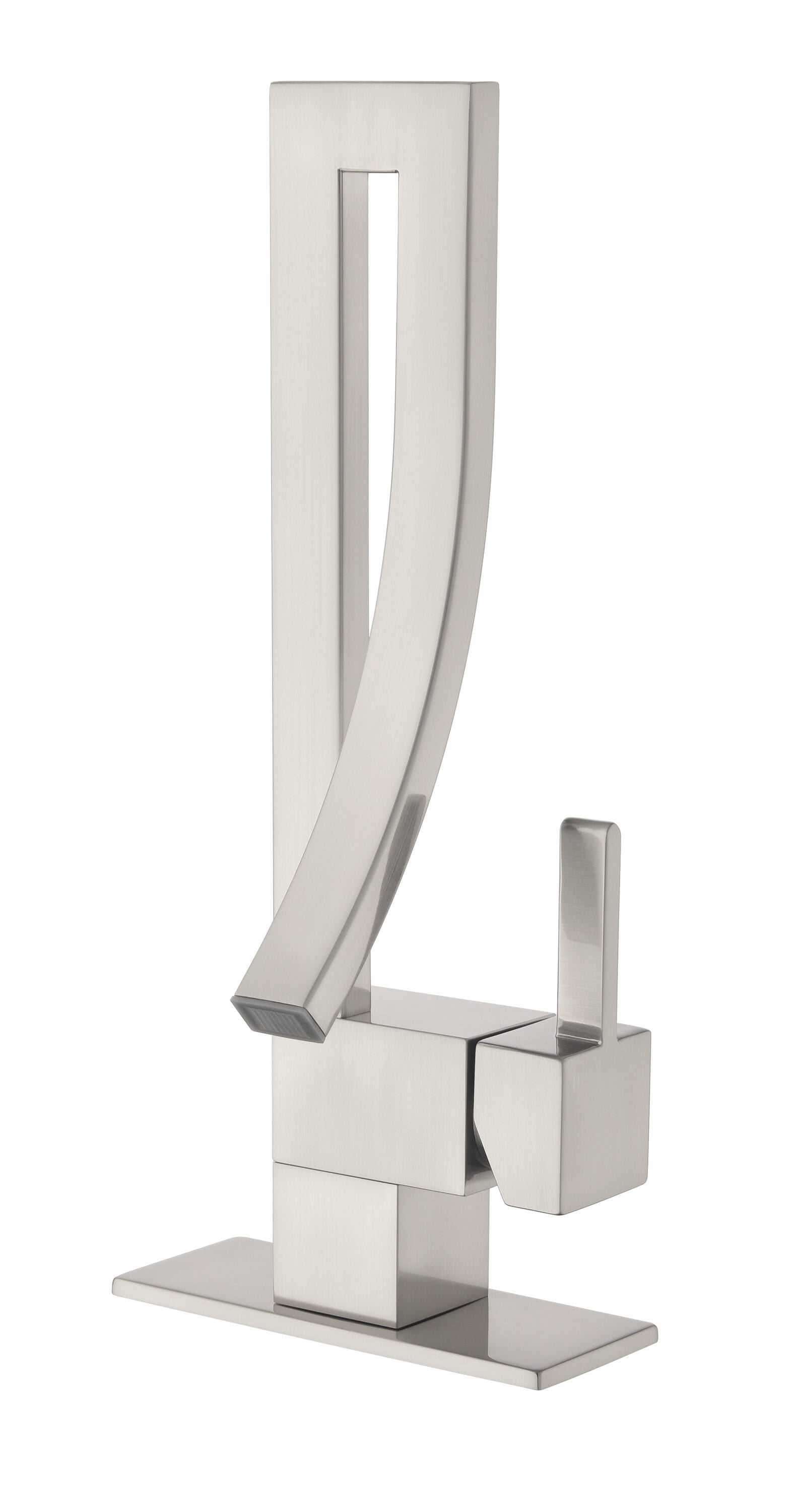 Royal Guard LBSFLYJ0036 Brushed Nickel Single hole 1-handle WaterSense Mid-arc Commercial/Residential Handle Bathroom Sink Faucet