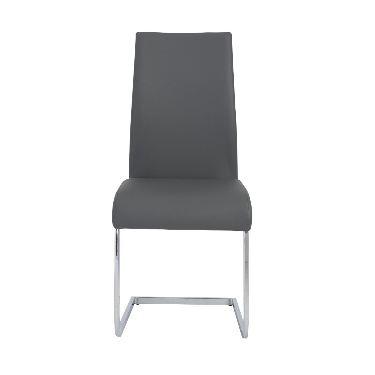 Grey leather best sale cantilever dining chairs