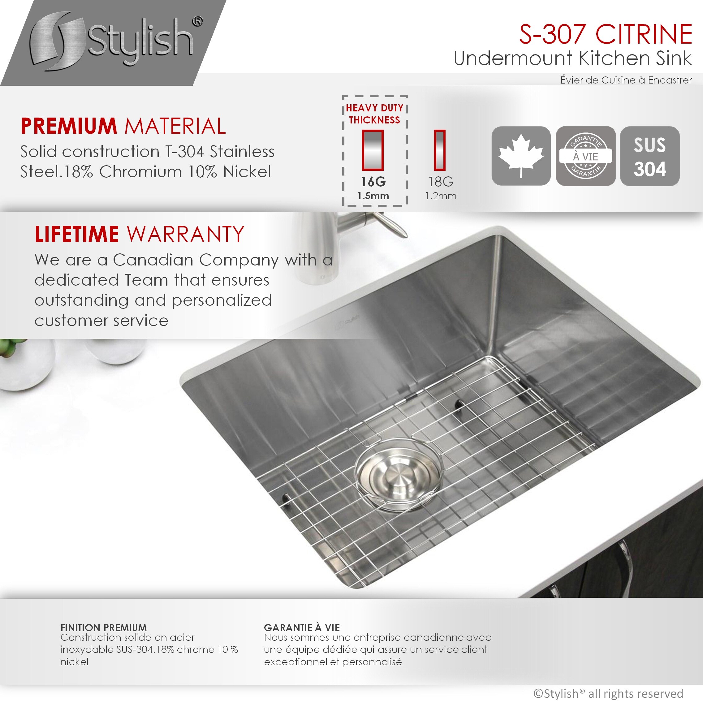Stylish S-307XG Kitchen-Sinks - View #10