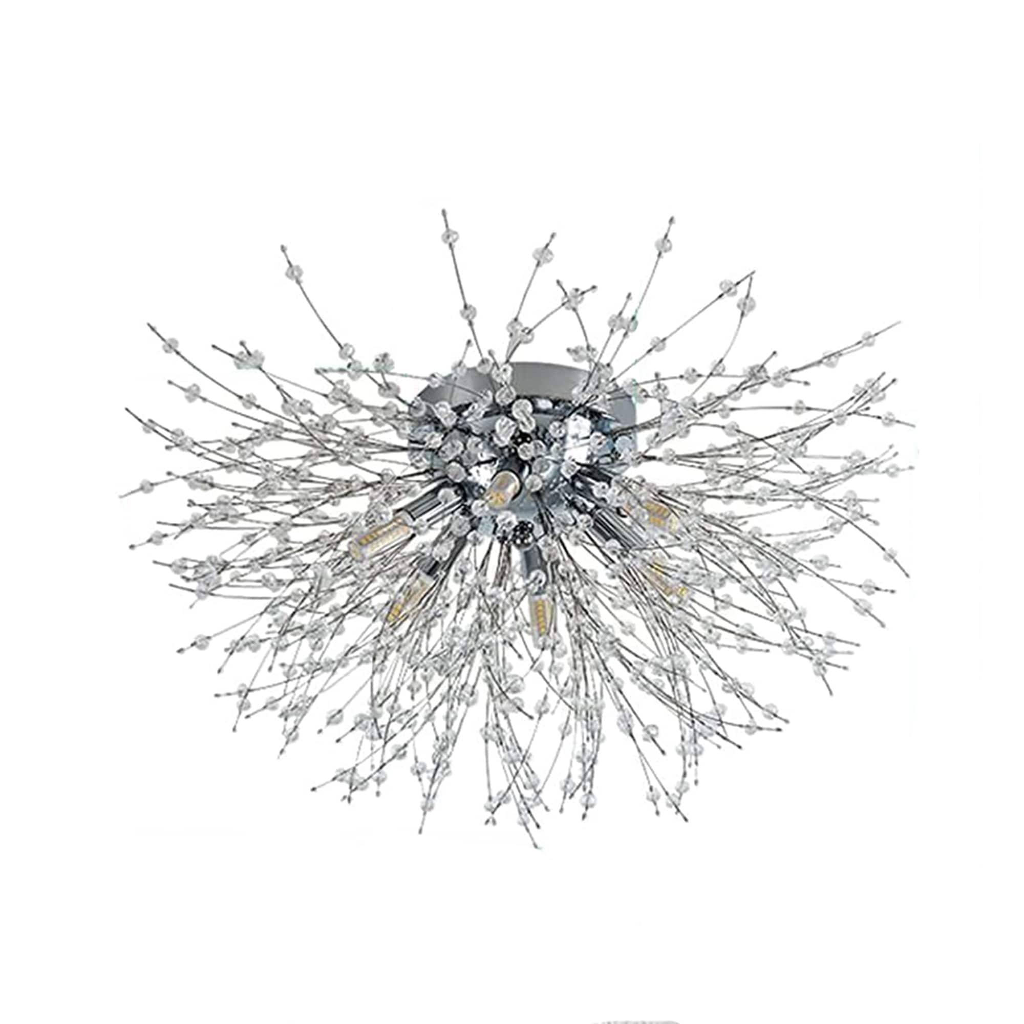 Bybafun YB4900011 6 -Light 19.7-in Nickel Integrated LED Flush Mount Light