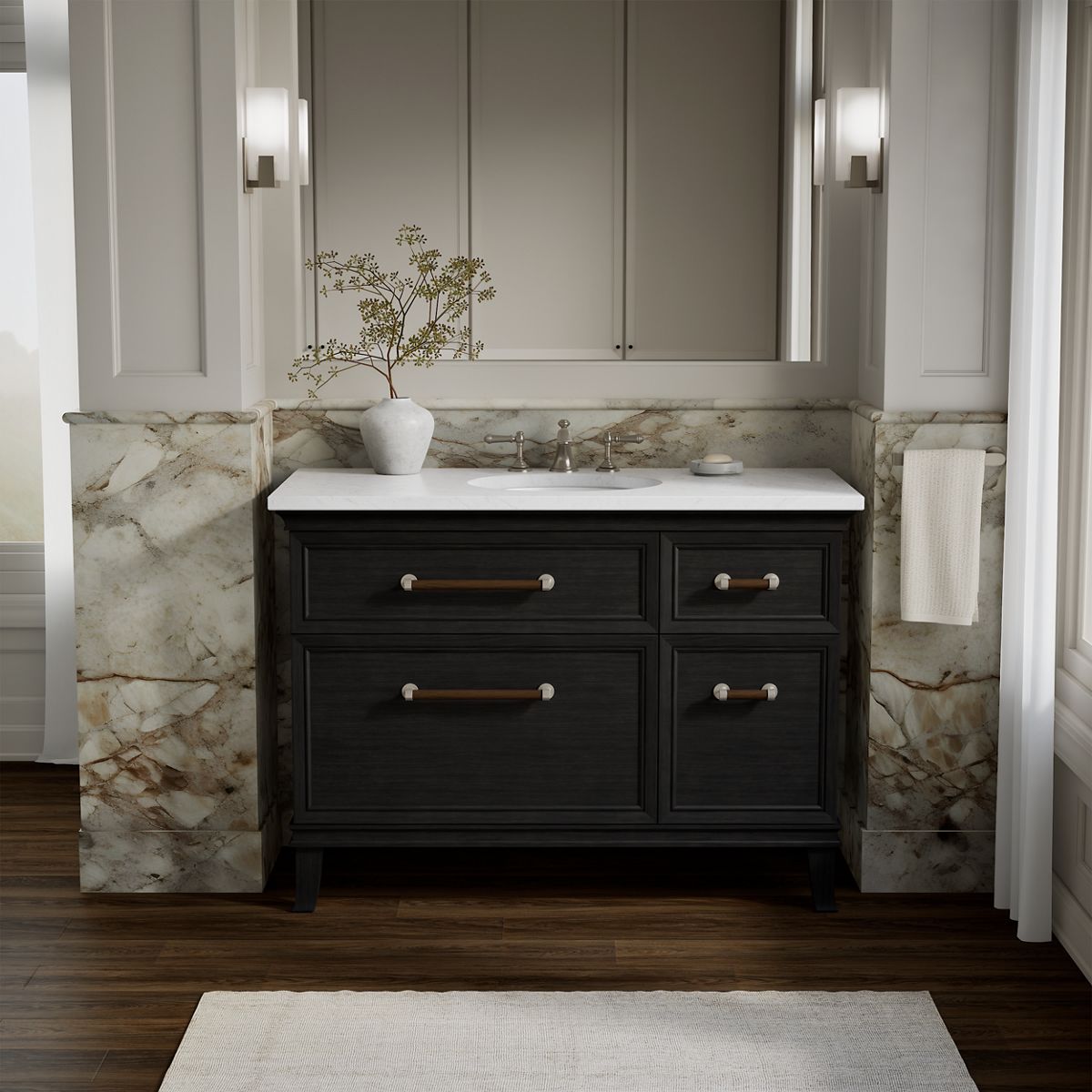 KOHLER Artifacts 48-in Carbon Oak Bathroom Vanity Base Cabinet without Top #29481-BWK
