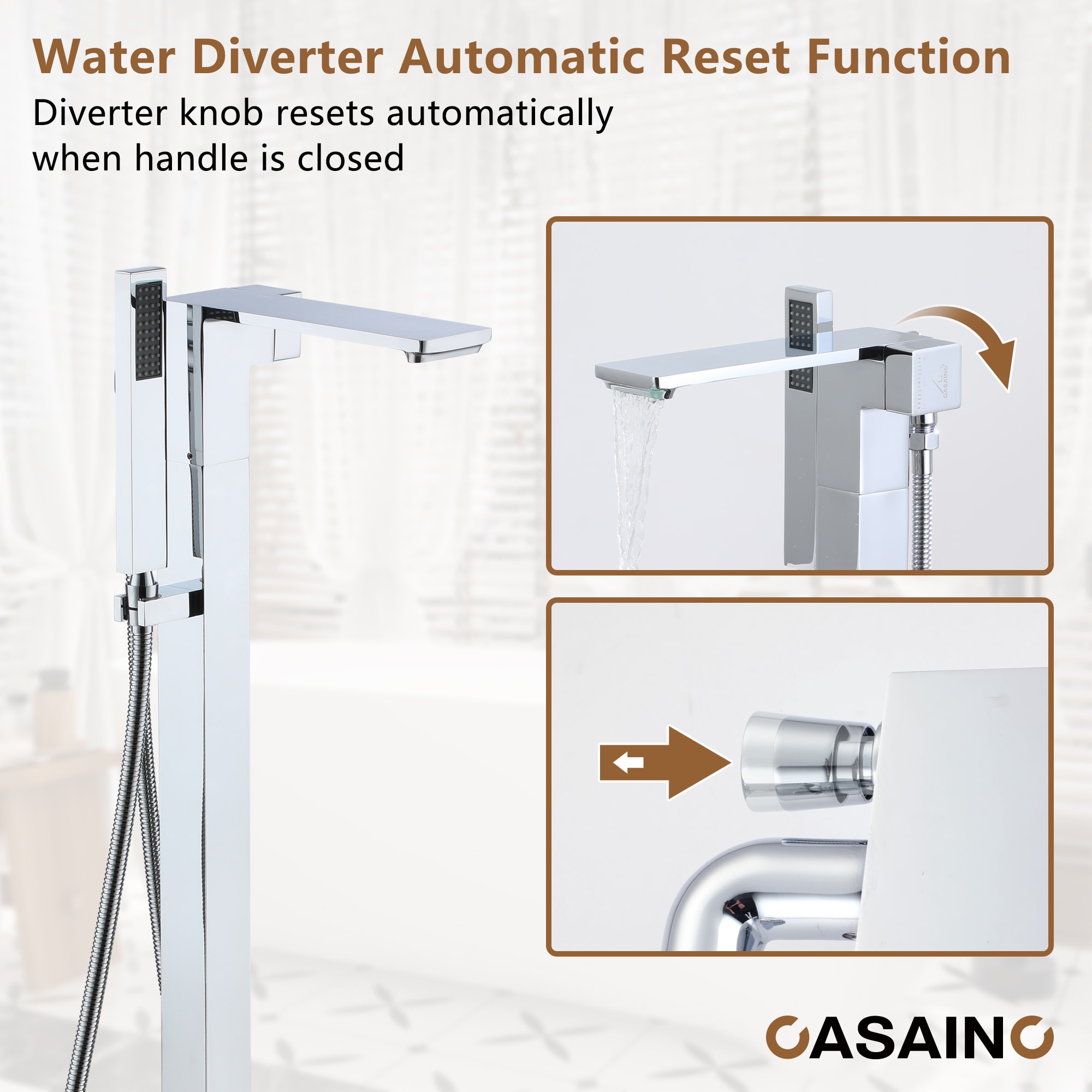 CASAINC TC03-CP Roman-Tub-Faucets - View #8