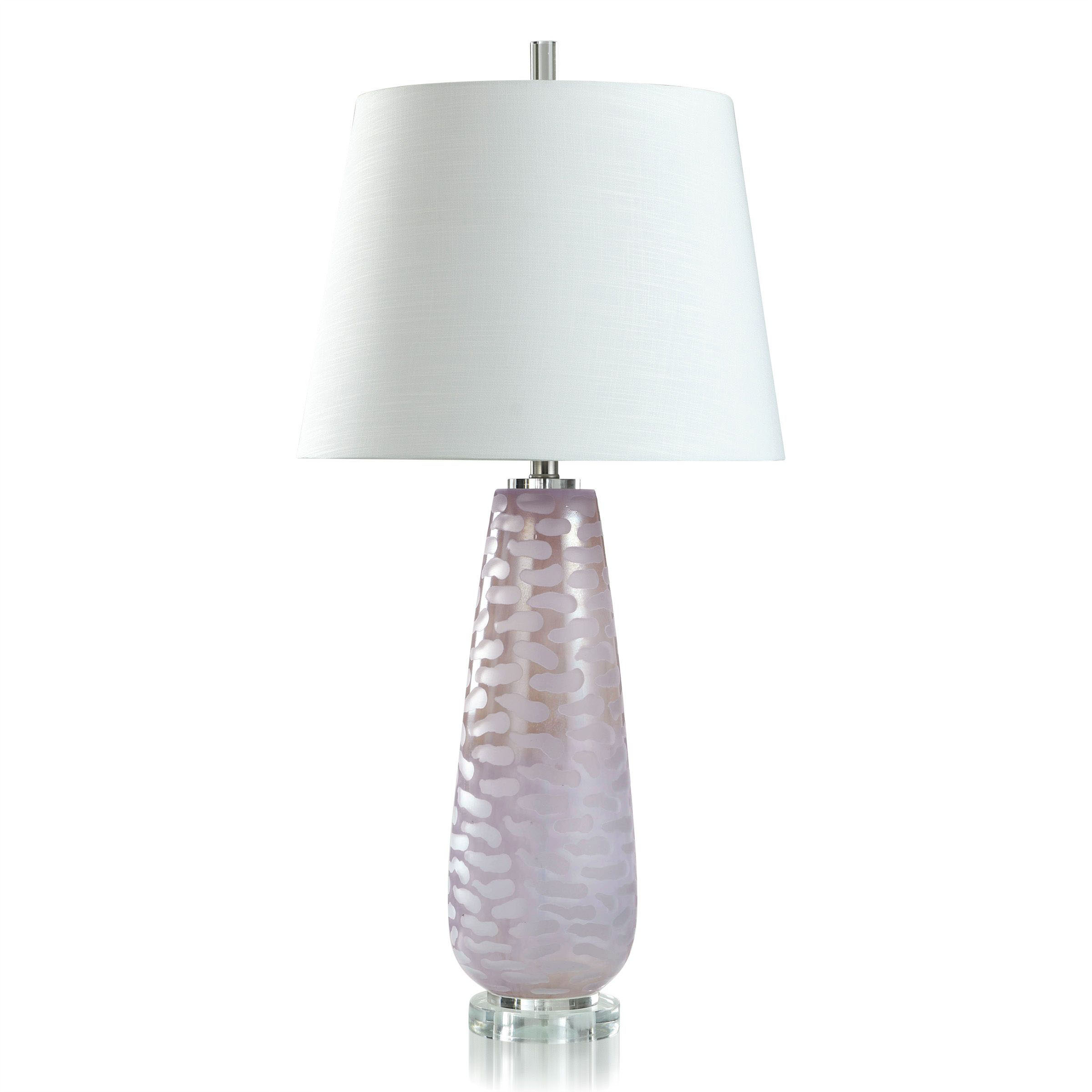 StyleCraft Home Collection L332173DS Subtle Ombre Subtle Grey Ombre, Pink, White 3-way Table Lamp with Linen Shade
