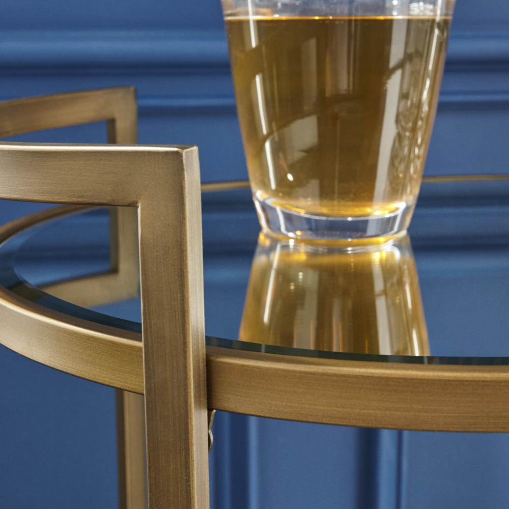 Boston Loft Furnishings Midaru 26-in x 32-in Gold Oval Cart Bar